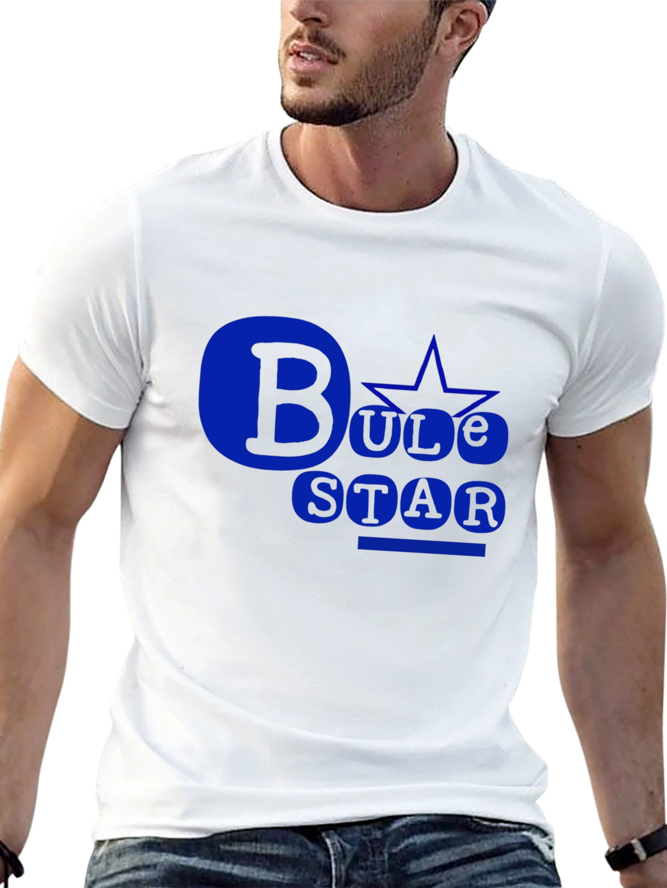 Bule Star Black T-Shirt: Bold Design