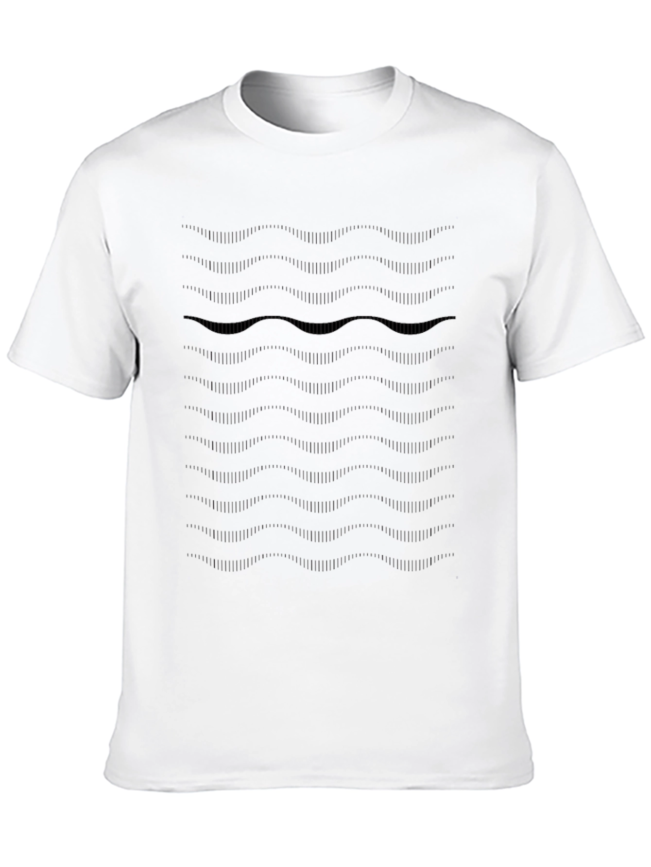 Modern Black Graphic T-Shirt - Subtle Wave Design