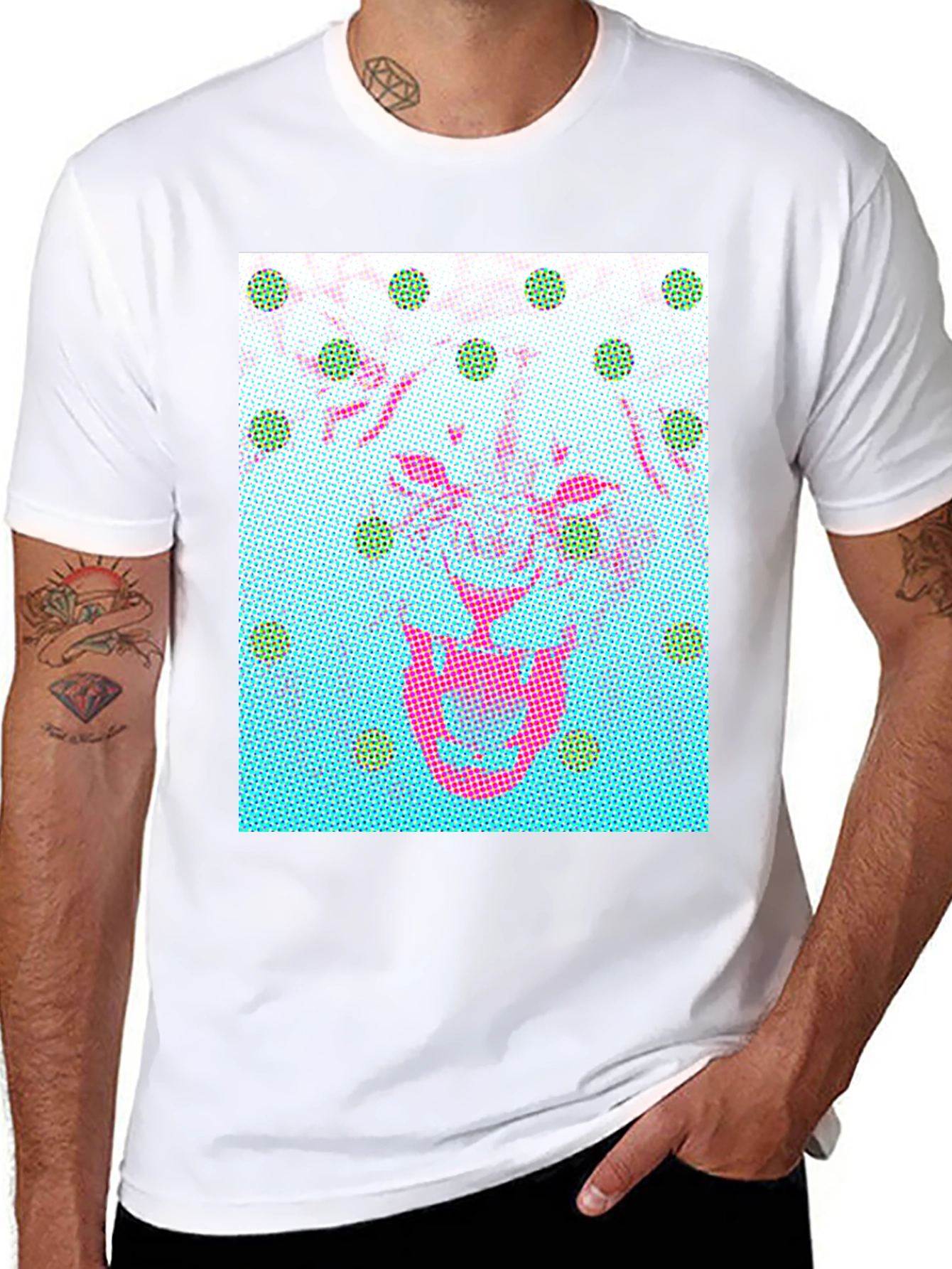 Abstract Graphic Print Crew Neck T-Shirt