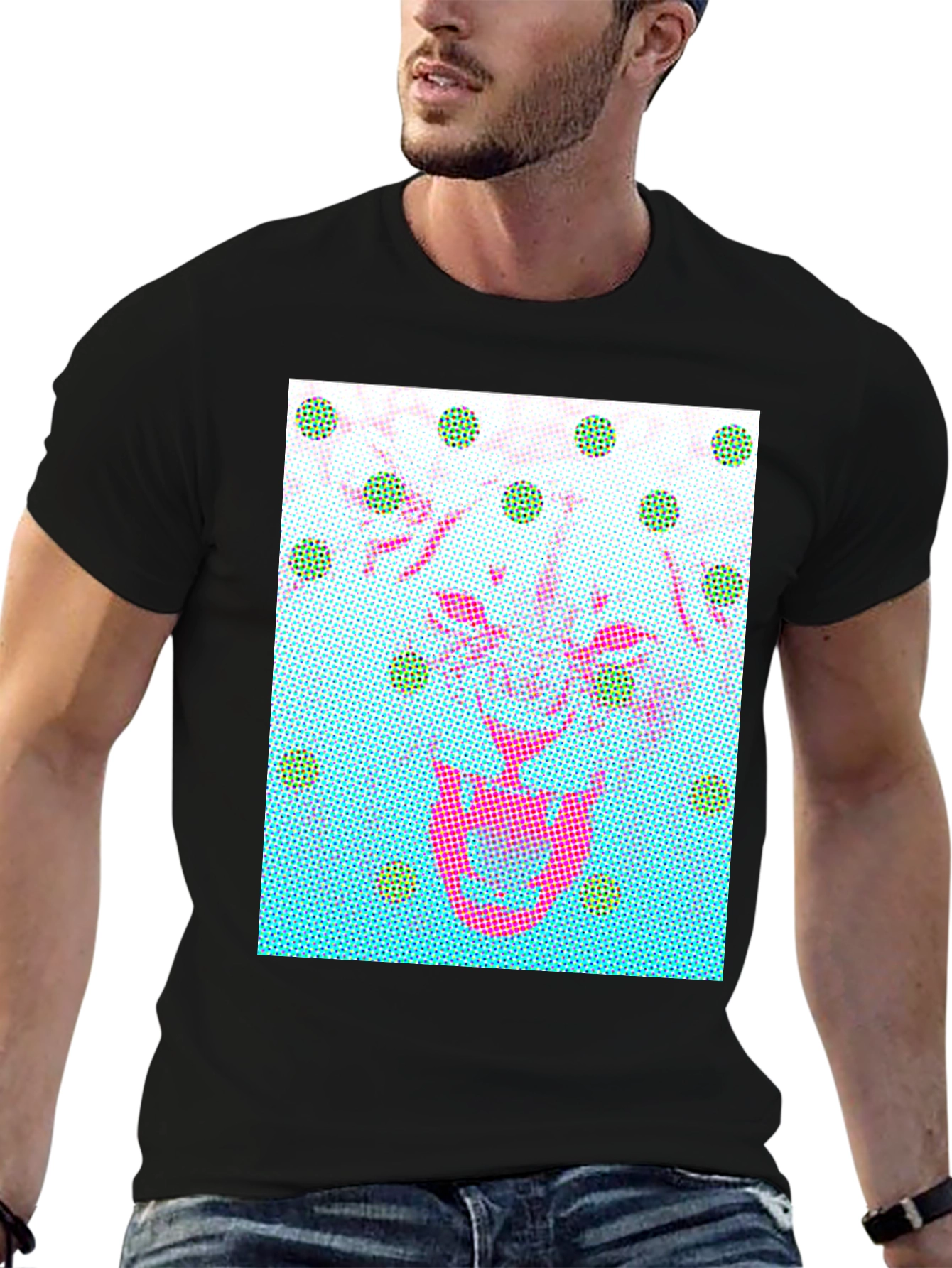 Abstract Graphic Print Crew Neck T-Shirt