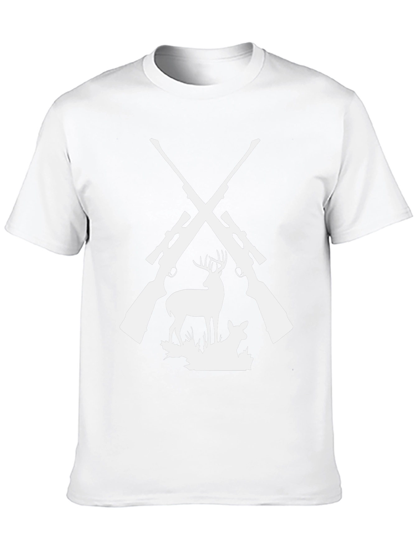 Hunting Graphic Tee - Deer & Rifles Design