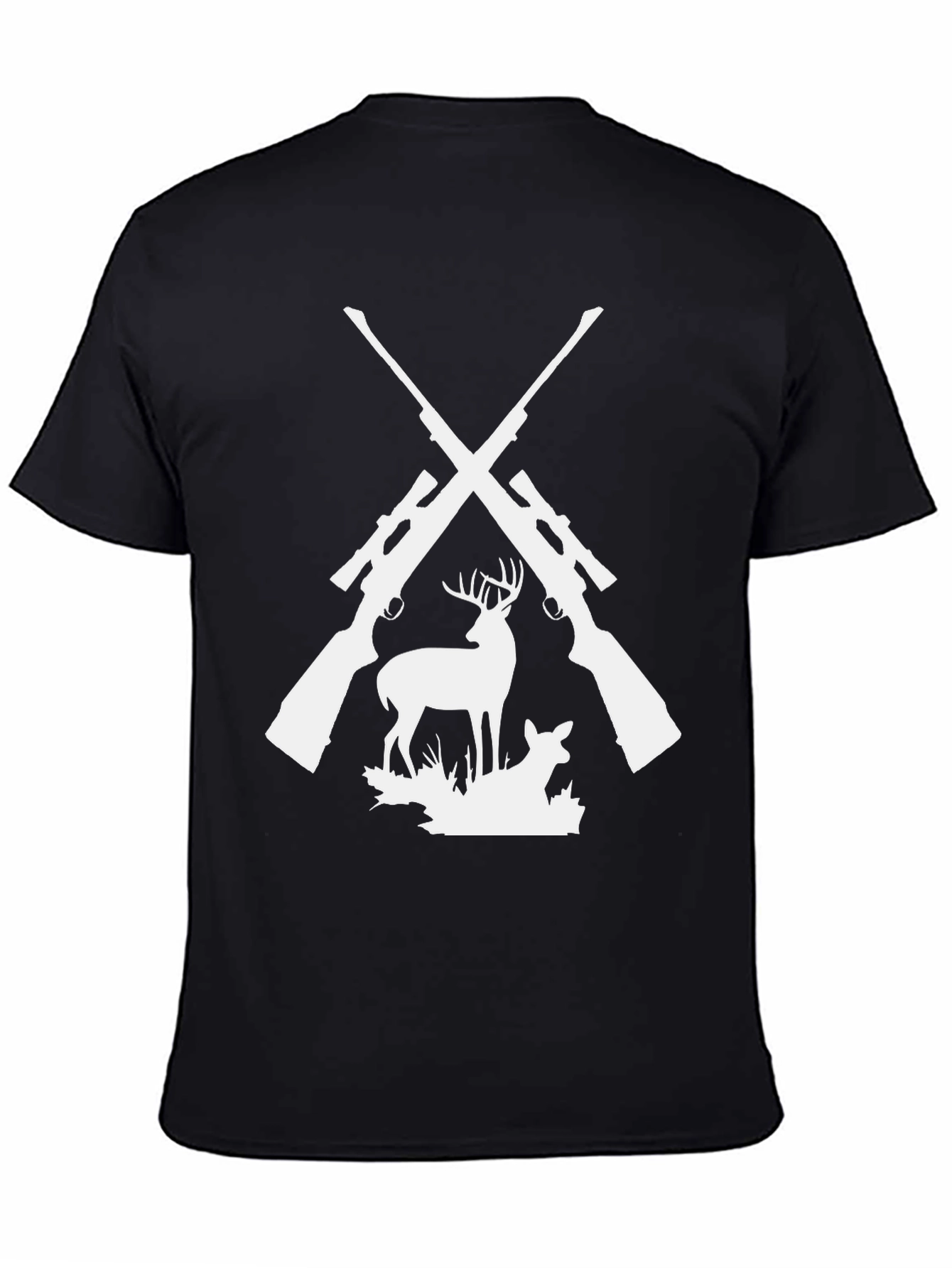 Hunting Graphic Tee - Deer & Rifles Design