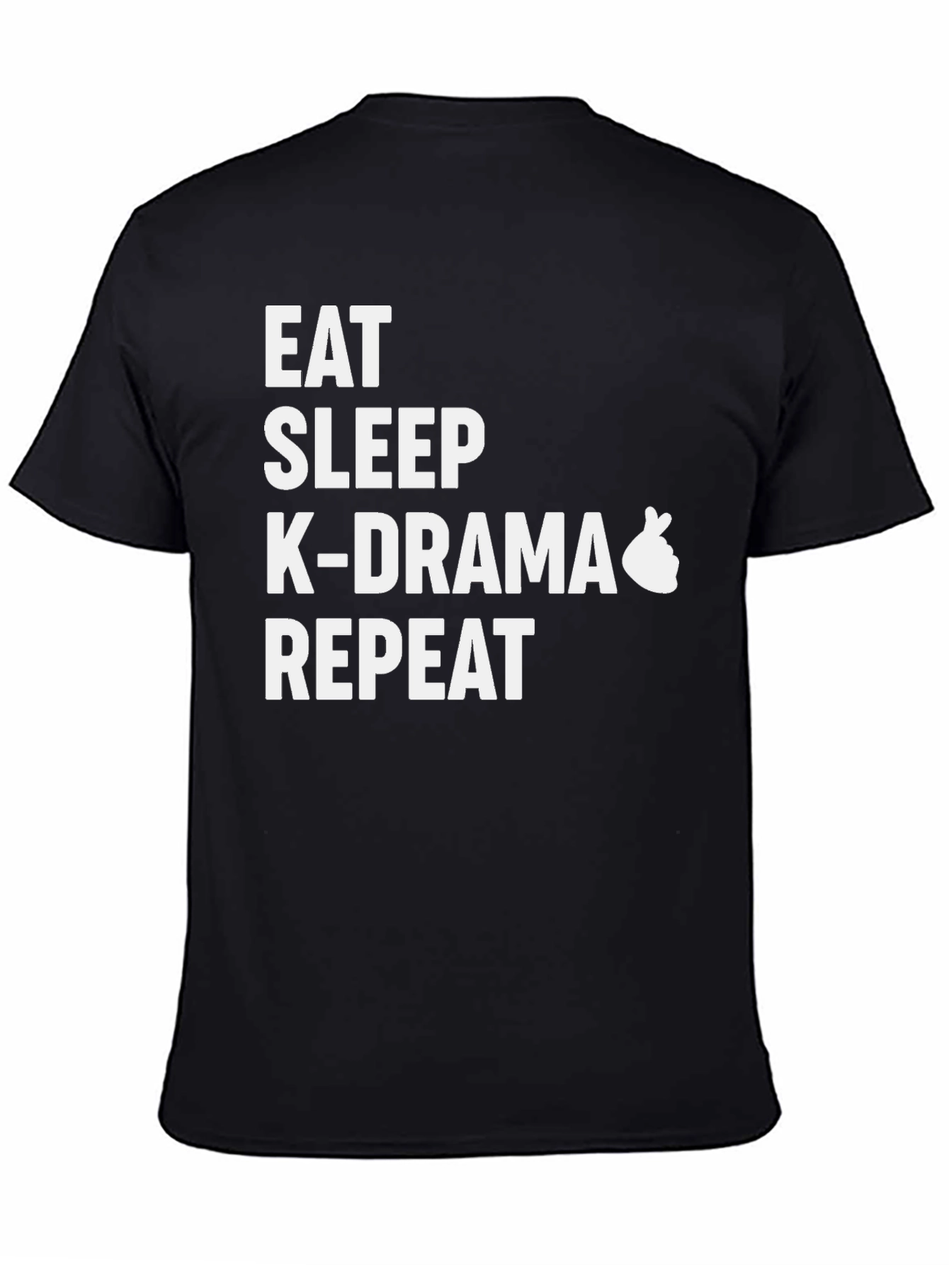 Eat Sleep K-Drama Repeat Black T-Shirt