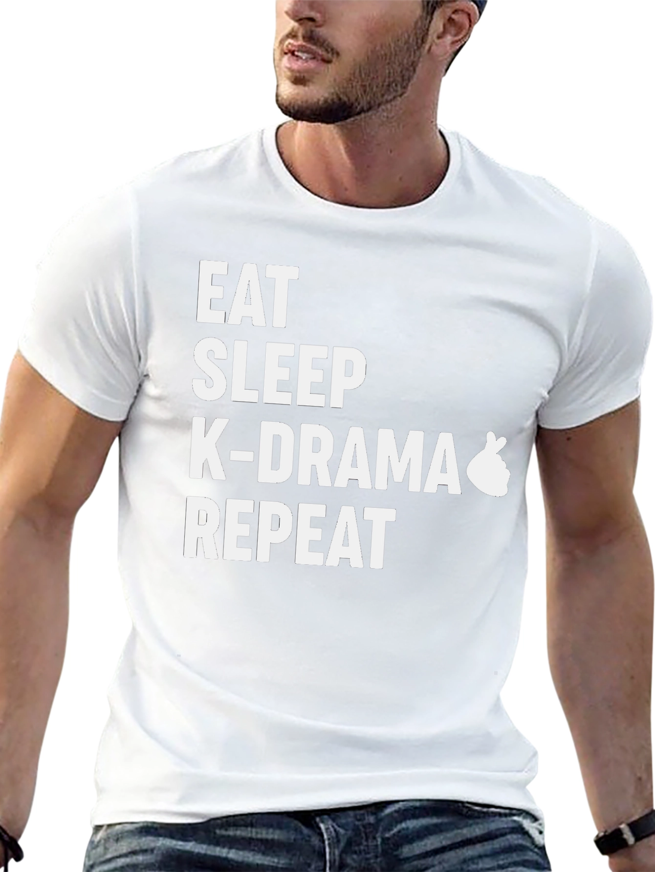 Eat Sleep K-Drama Repeat Black T-Shirt