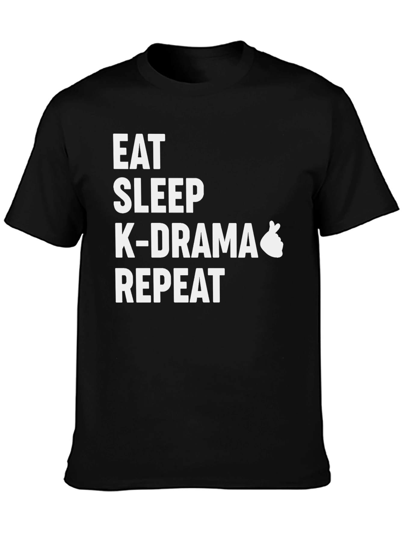 Eat Sleep K-Drama Repeat Black T-Shirt