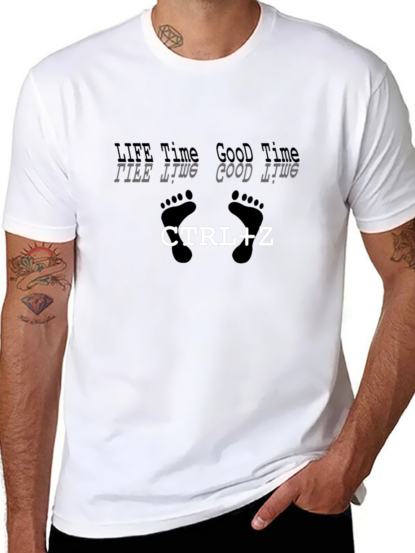 Ctrl+Z Footprint Graphic T-Shirt