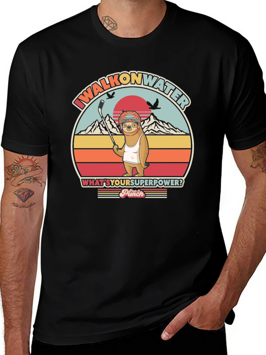 I Walk on Water Funny Sloth Graphic T-Shirt