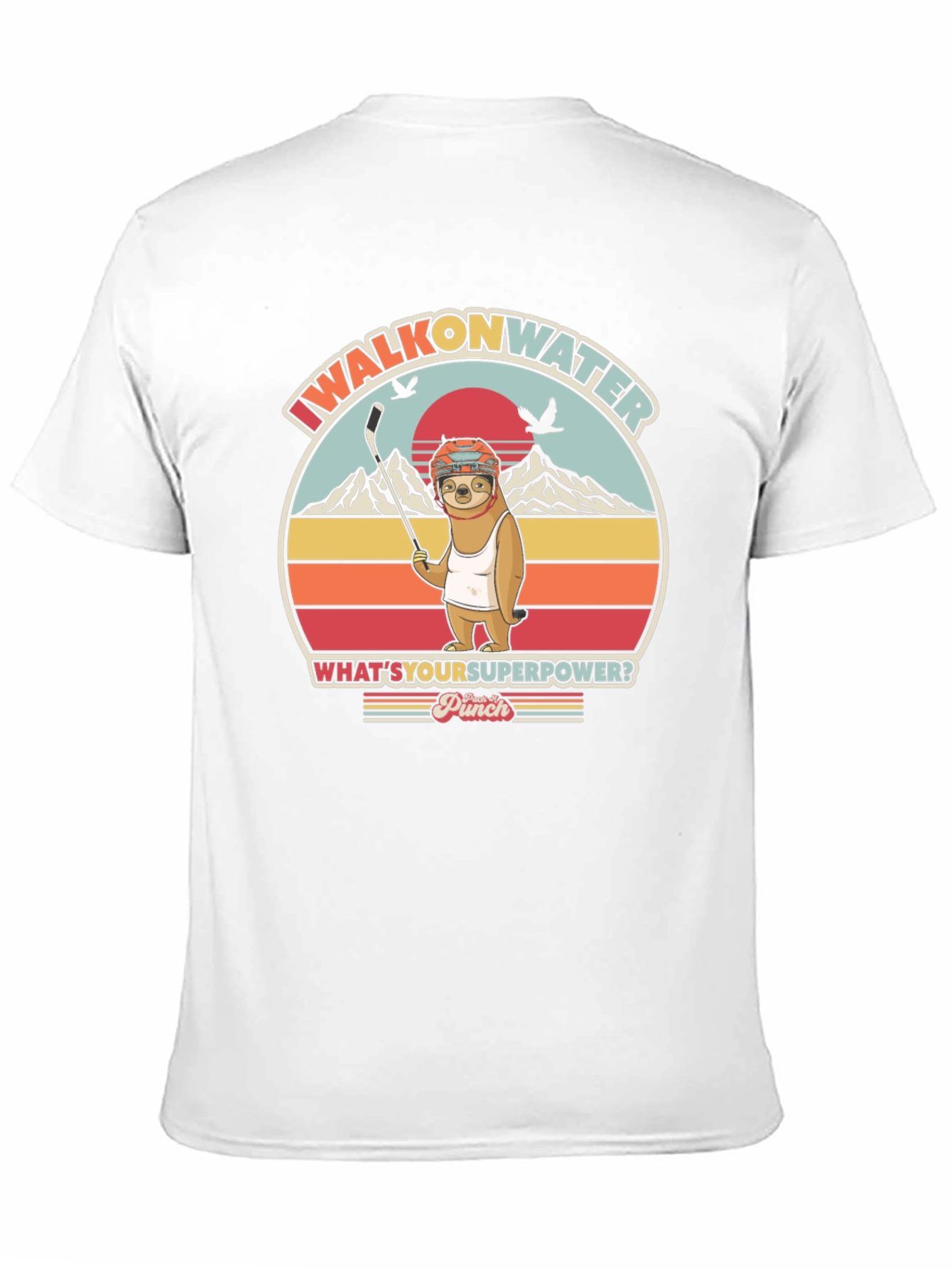 I Walk on Water Funny Sloth Graphic T-Shirt