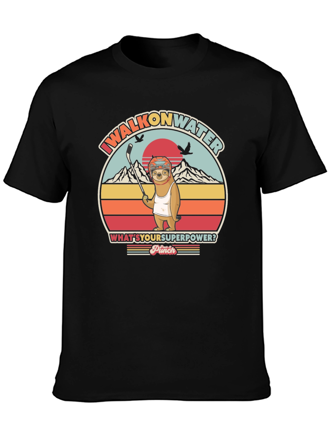 I Walk on Water Funny Sloth Graphic T-Shirt