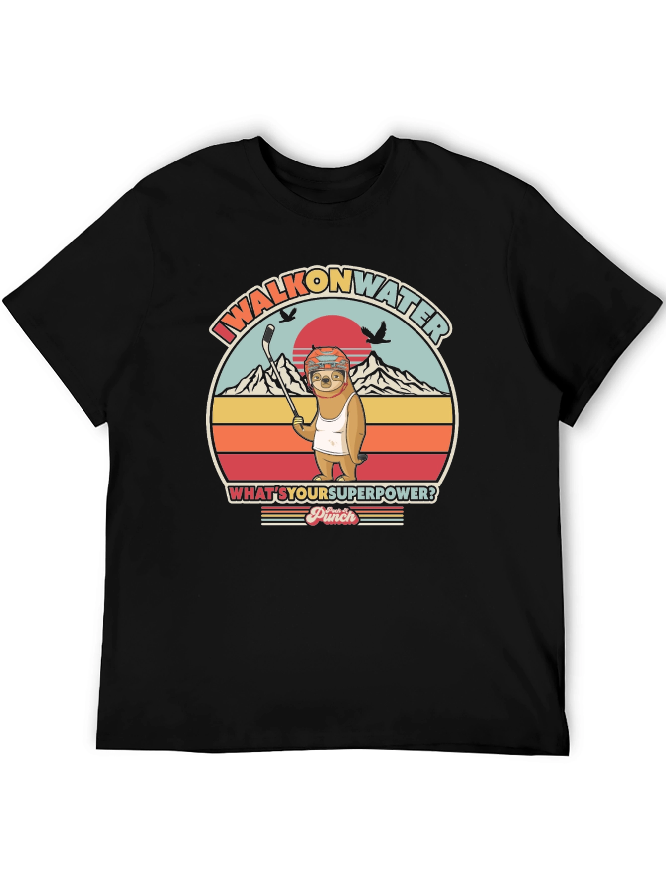 I Walk on Water Funny Sloth Graphic T-Shirt