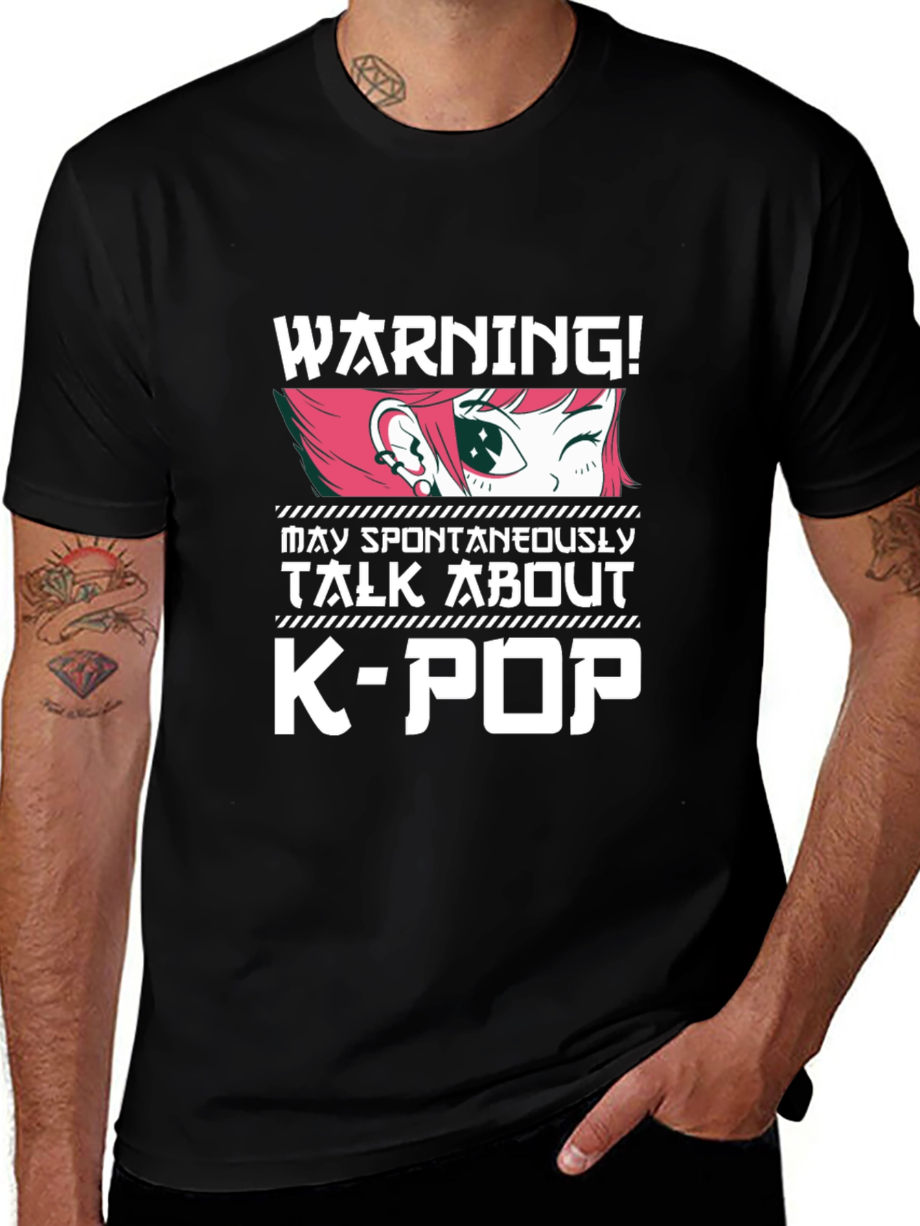 Warning! K-Pop Anime Style Graphic Tee