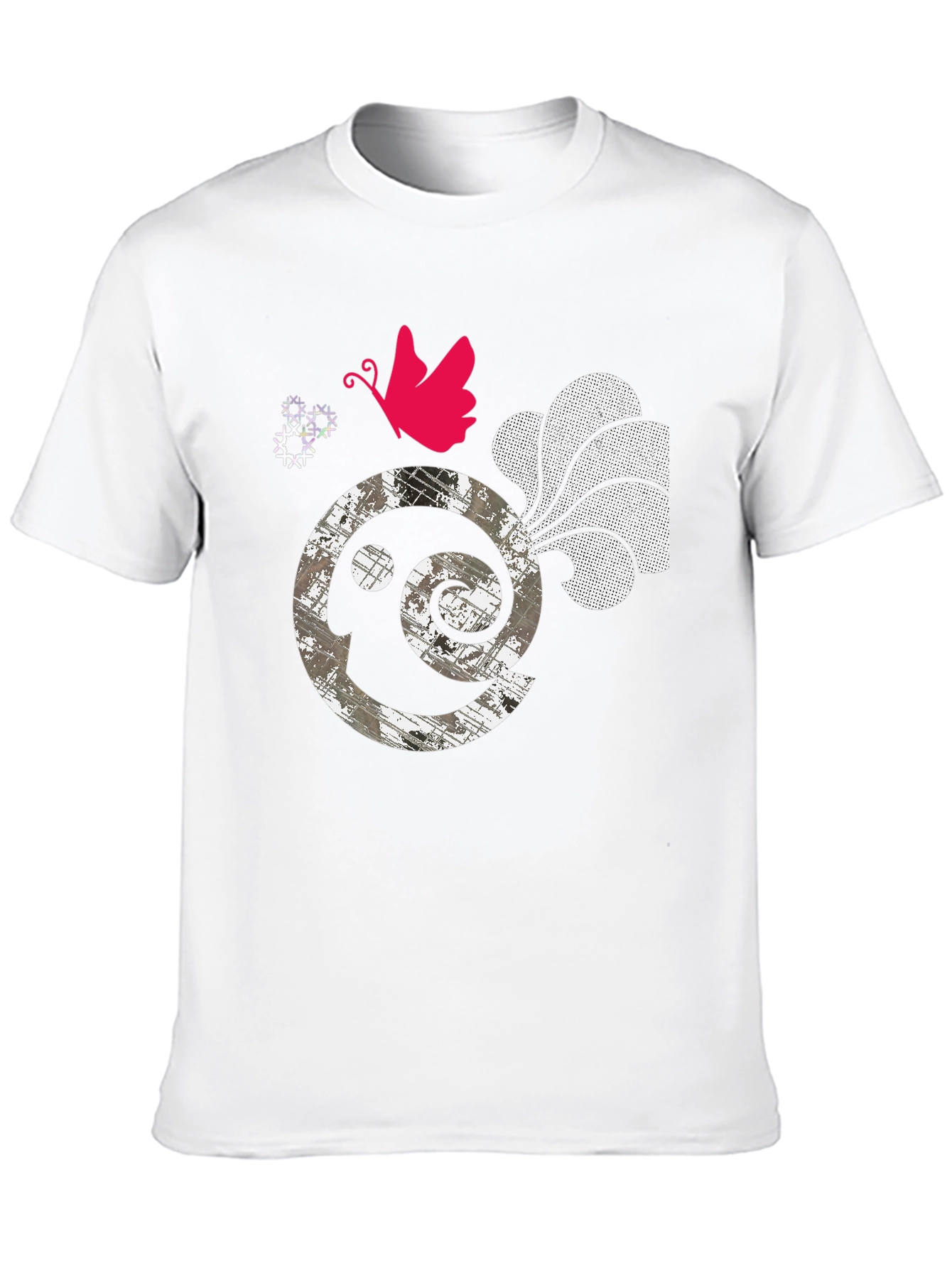 Graphic Print Crew Neck Mens T-Shirt