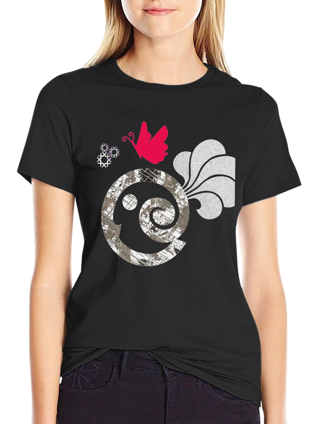 Graphic Print Crew Neck Mens T-Shirt