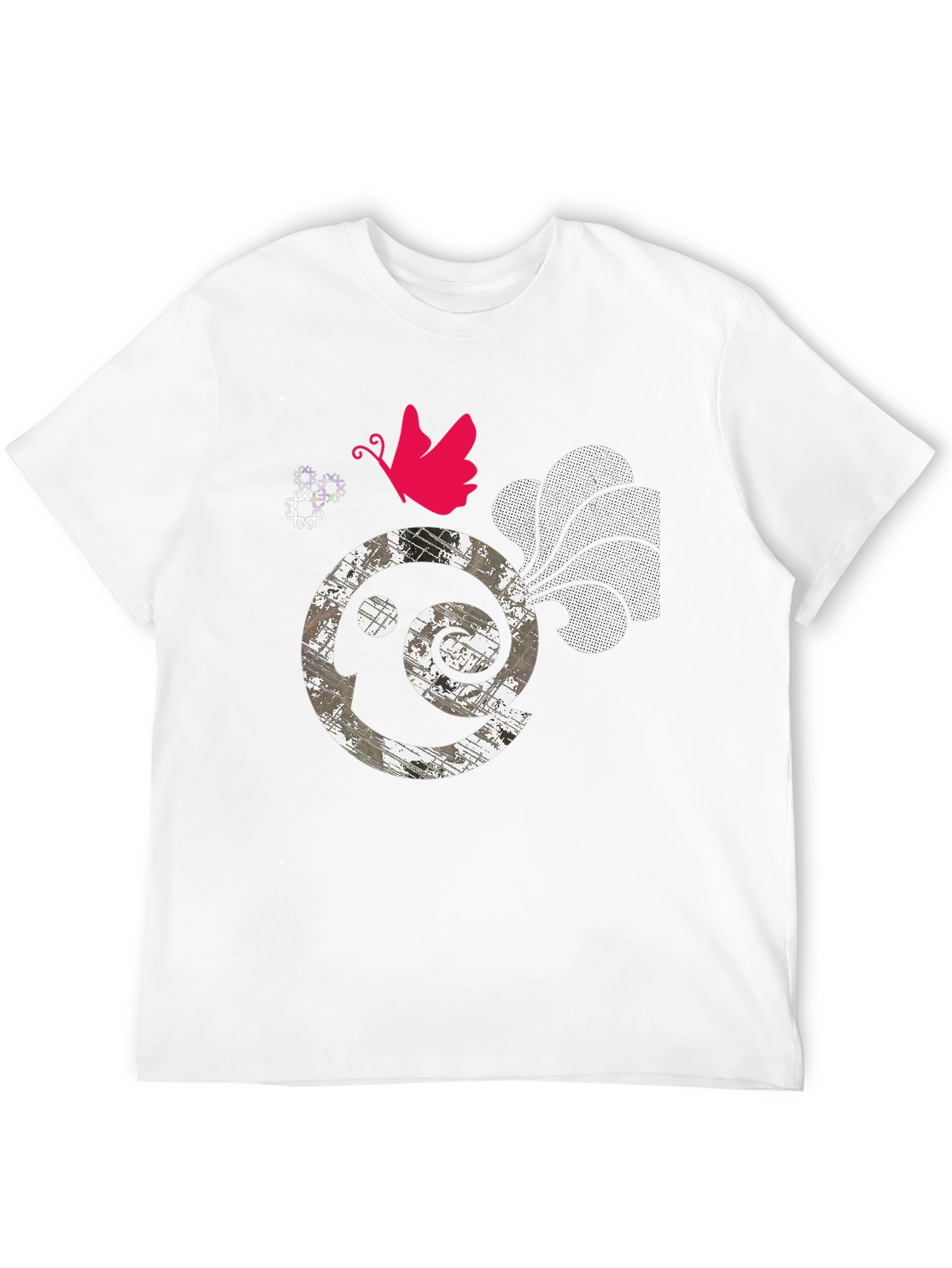 Graphic Print Crew Neck Mens T-Shirt