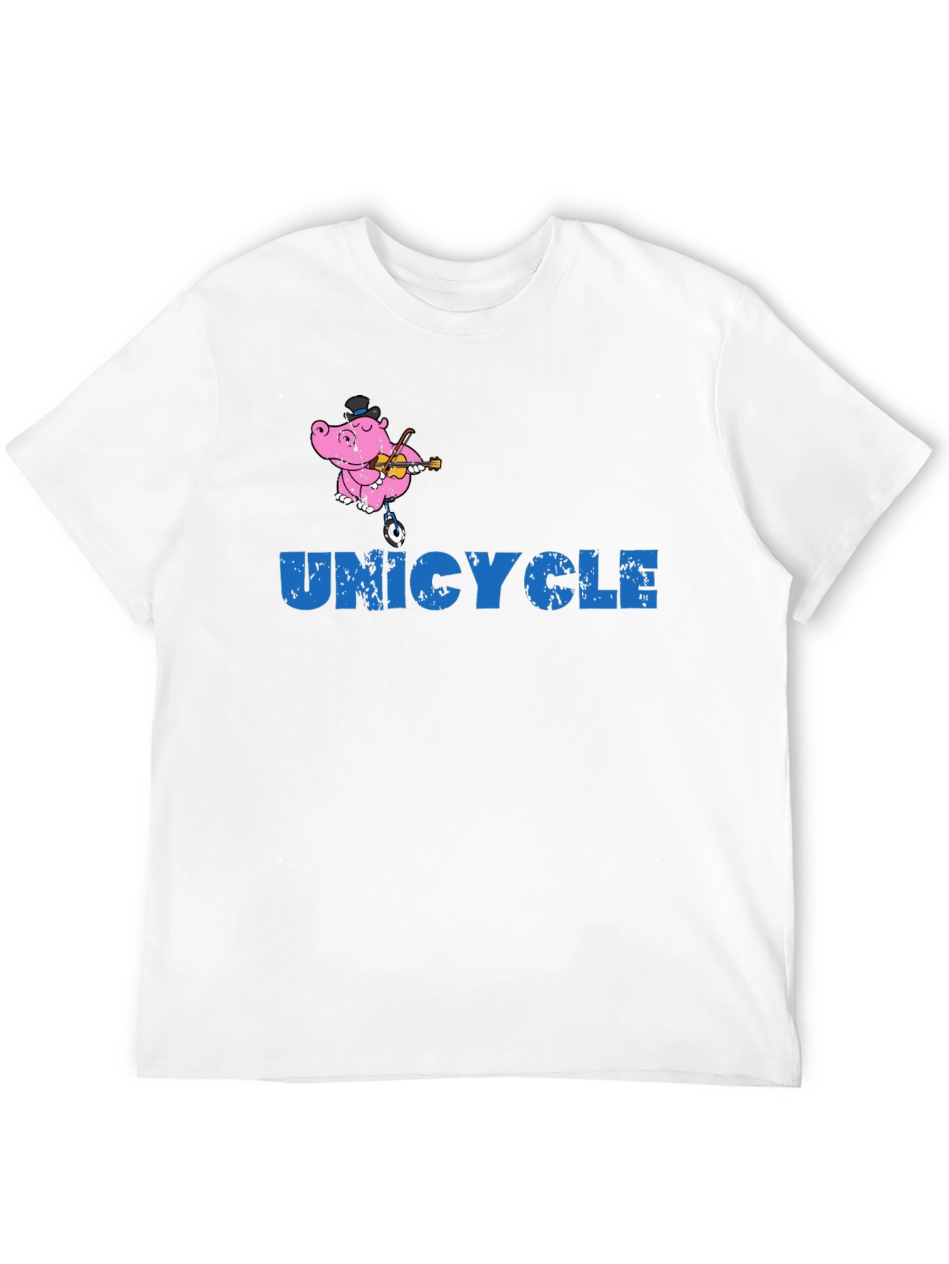 Unicycle Hippo Graphic Tee - Black Cotton T-Shirt