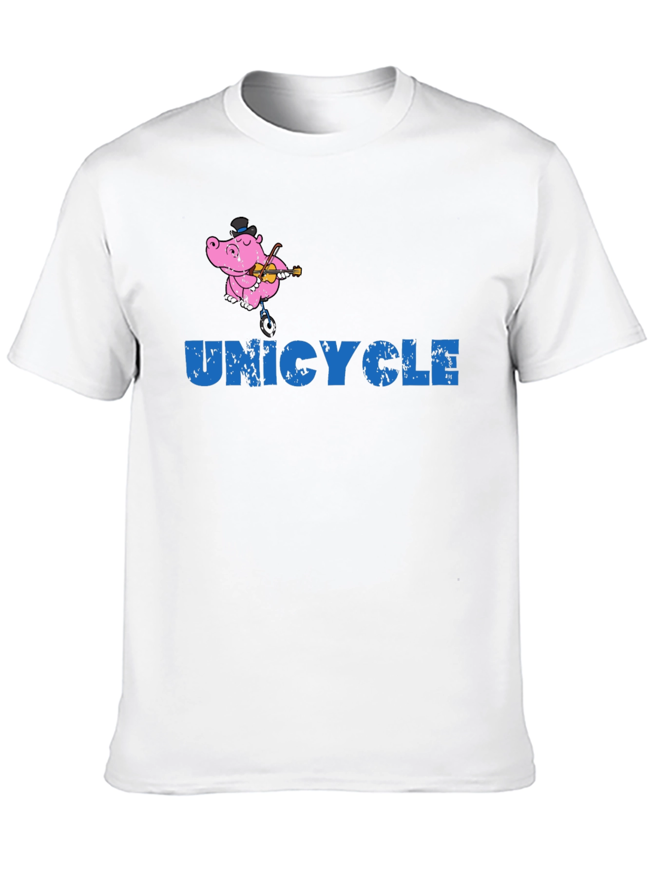 Unicycle Hippo Graphic Tee - Black Cotton T-Shirt