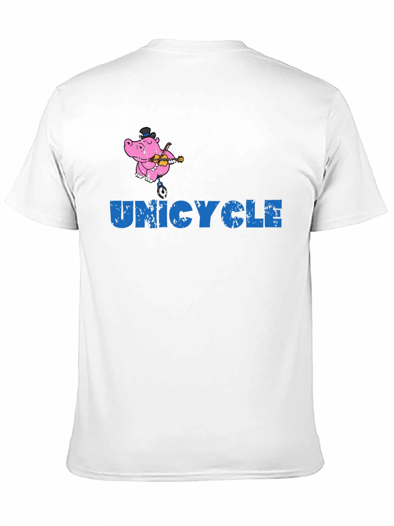 Unicycle Hippo Graphic Tee - Black Cotton T-Shirt