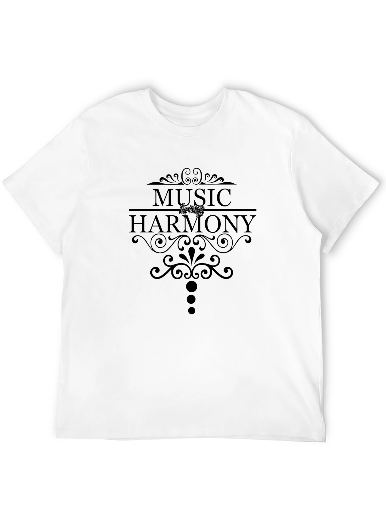 Music Brings Harmony Black T-Shirt