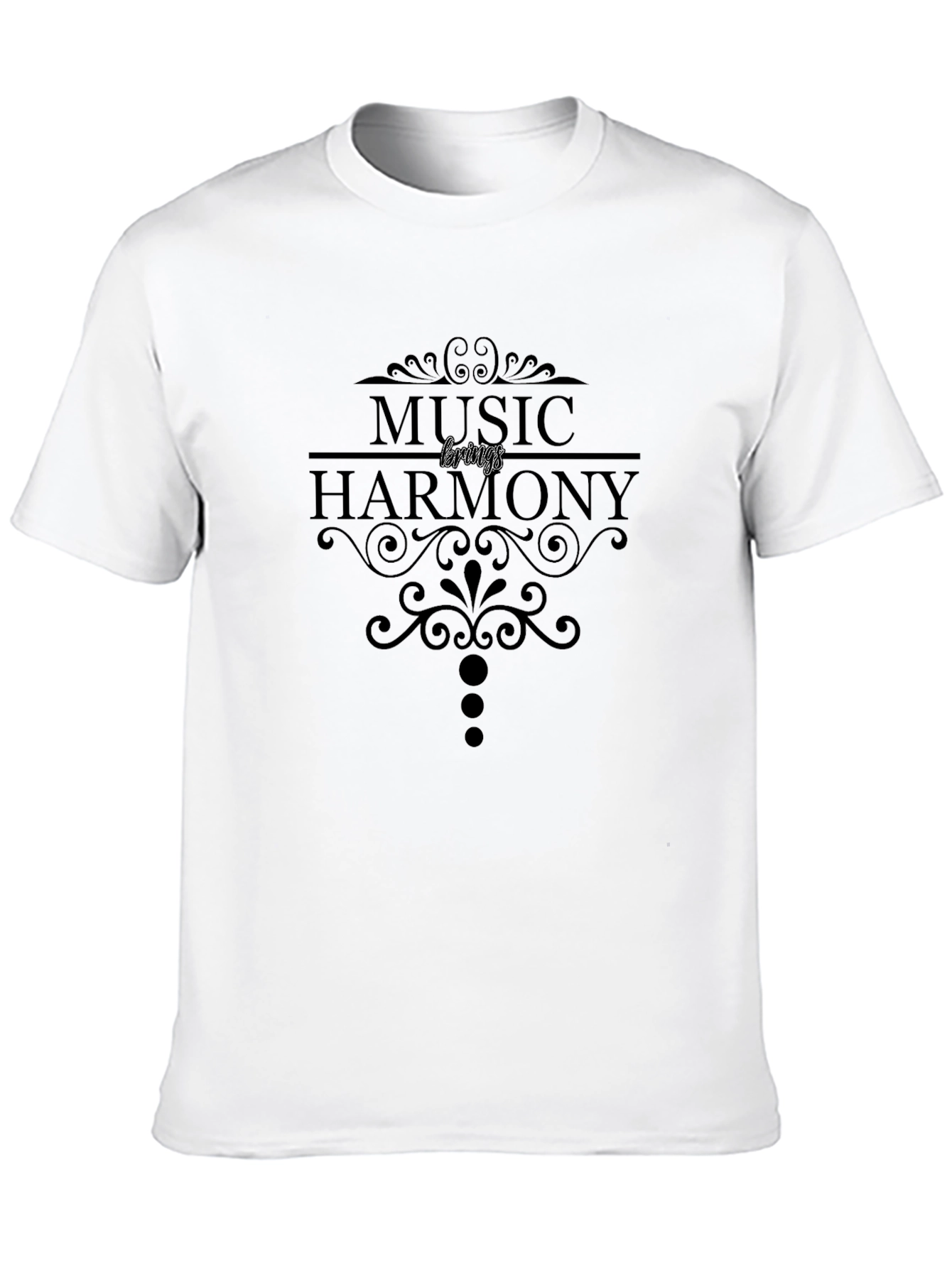 Music Brings Harmony Black T-Shirt