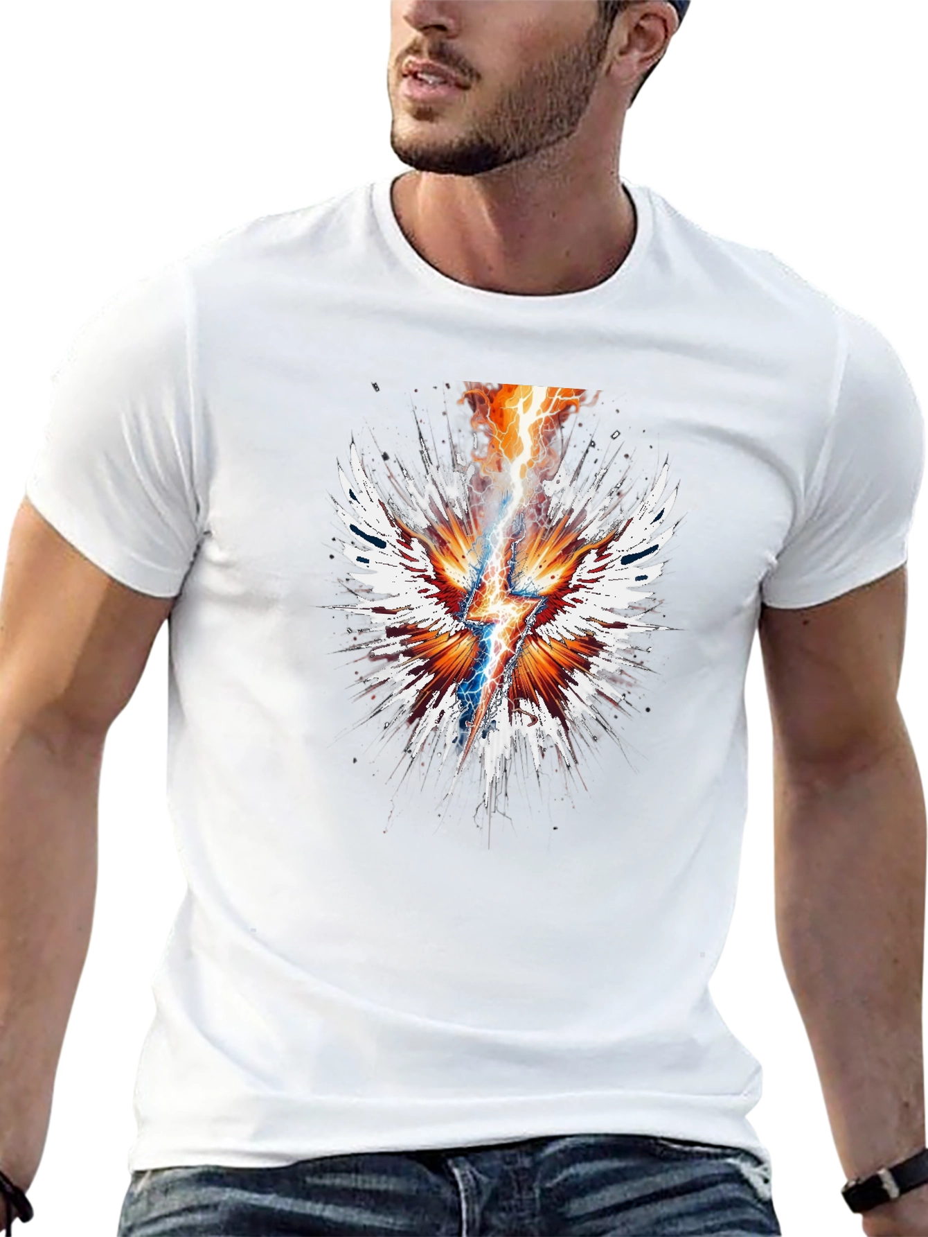 Electric Wings Graphic Tee - Stylish Black T-Shirt