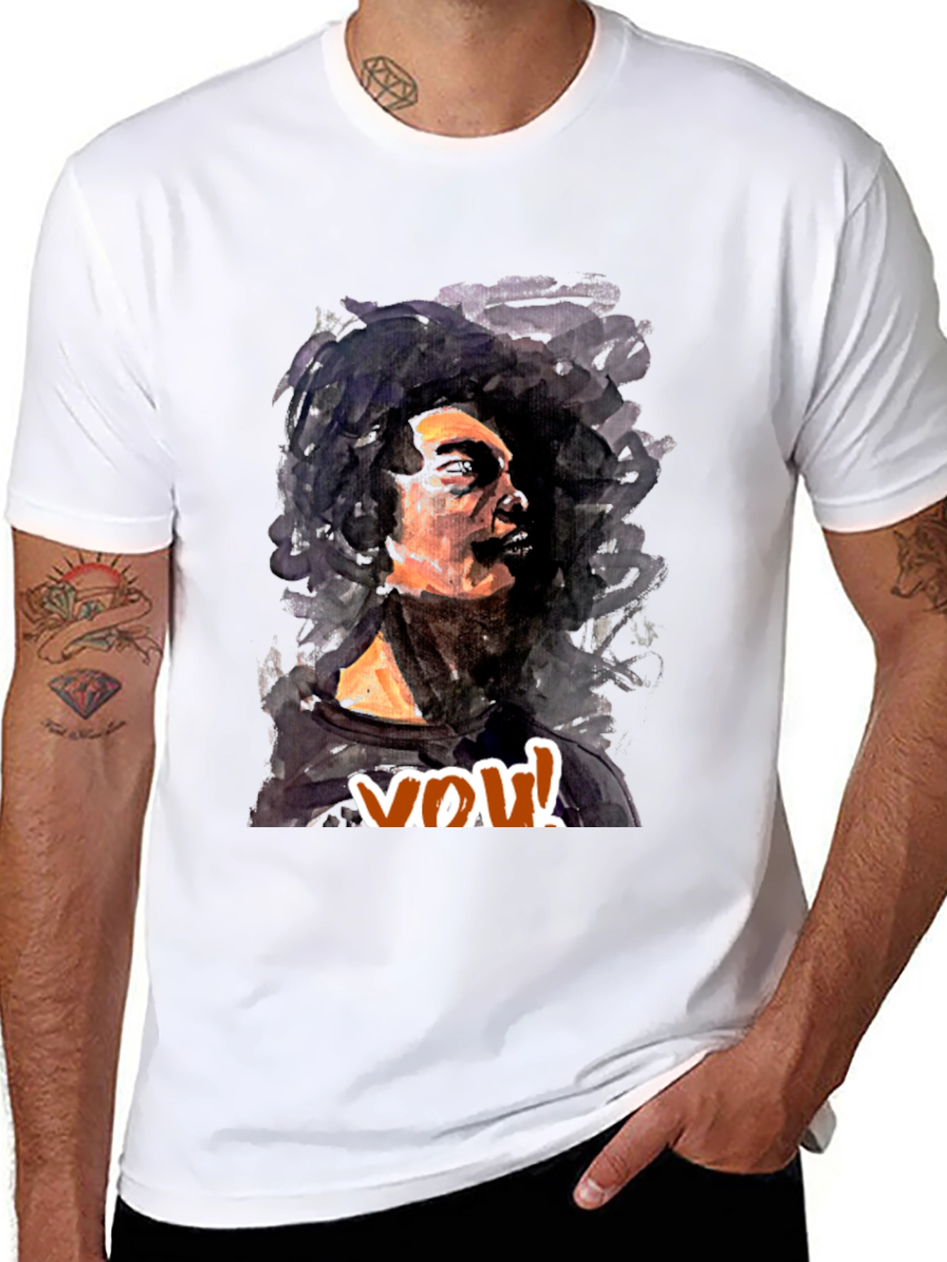 Abstract Art Print Crew Neck Tee