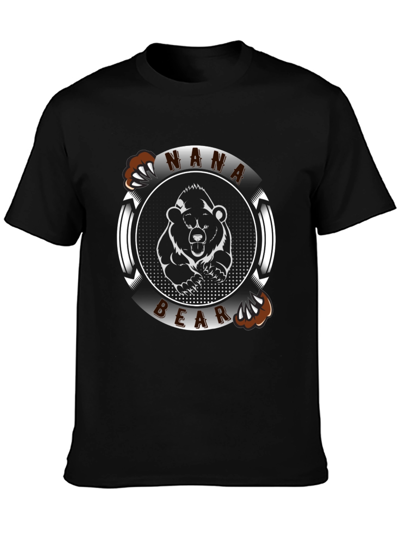 Nana Bear Graphic T-Shirt - Black Cotton Tee
