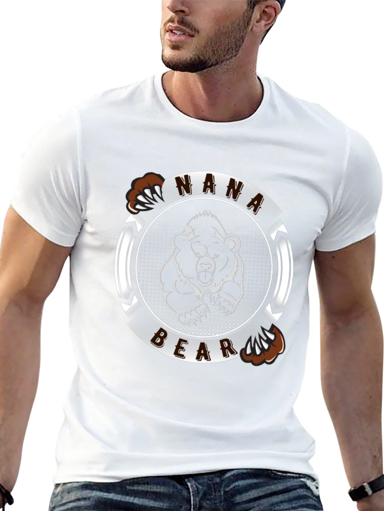 Nana Bear Graphic T-Shirt - Black Cotton Tee
