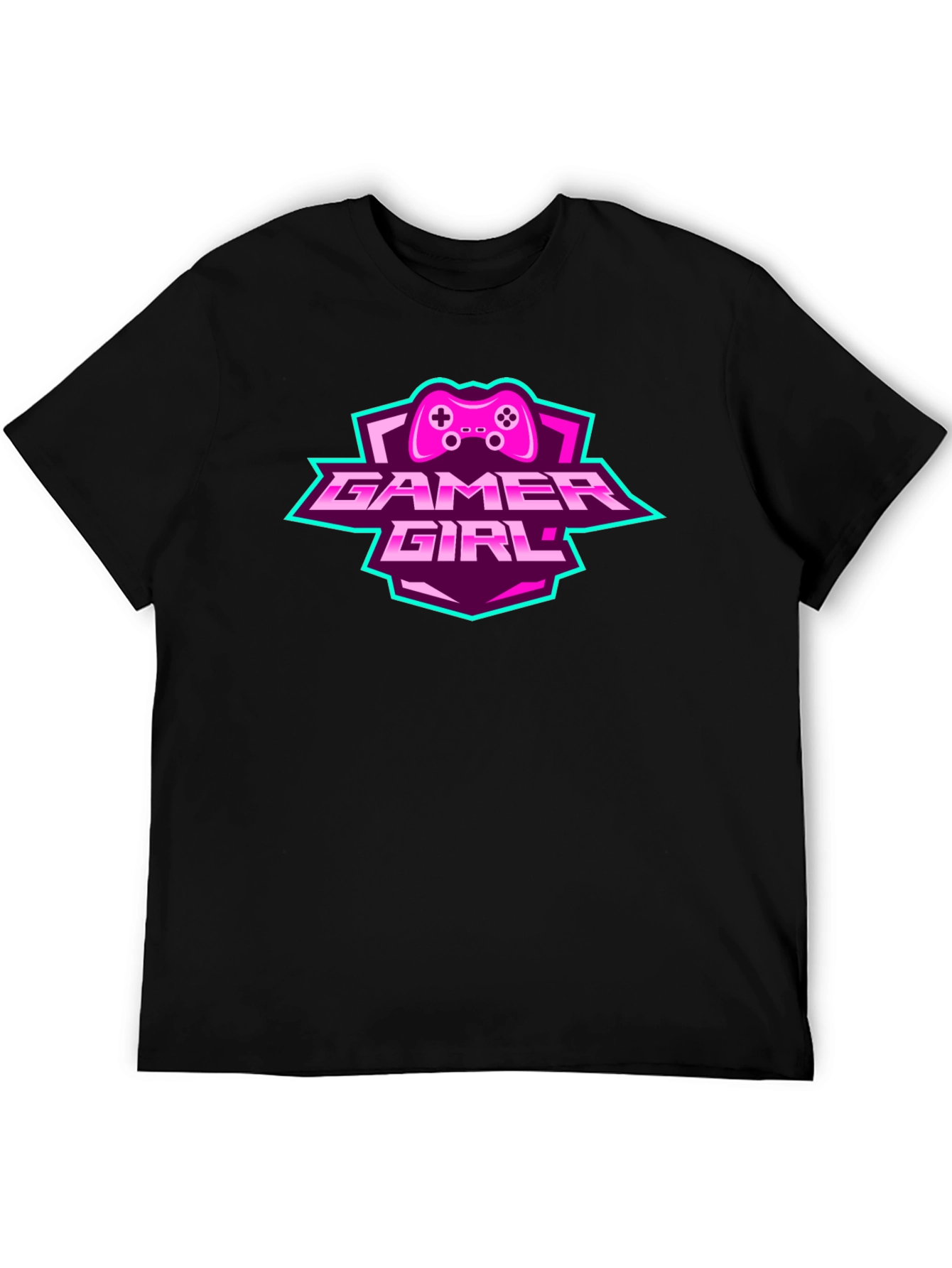 Gamer Girl Graphic Tee - Black Cotton T-Shirt