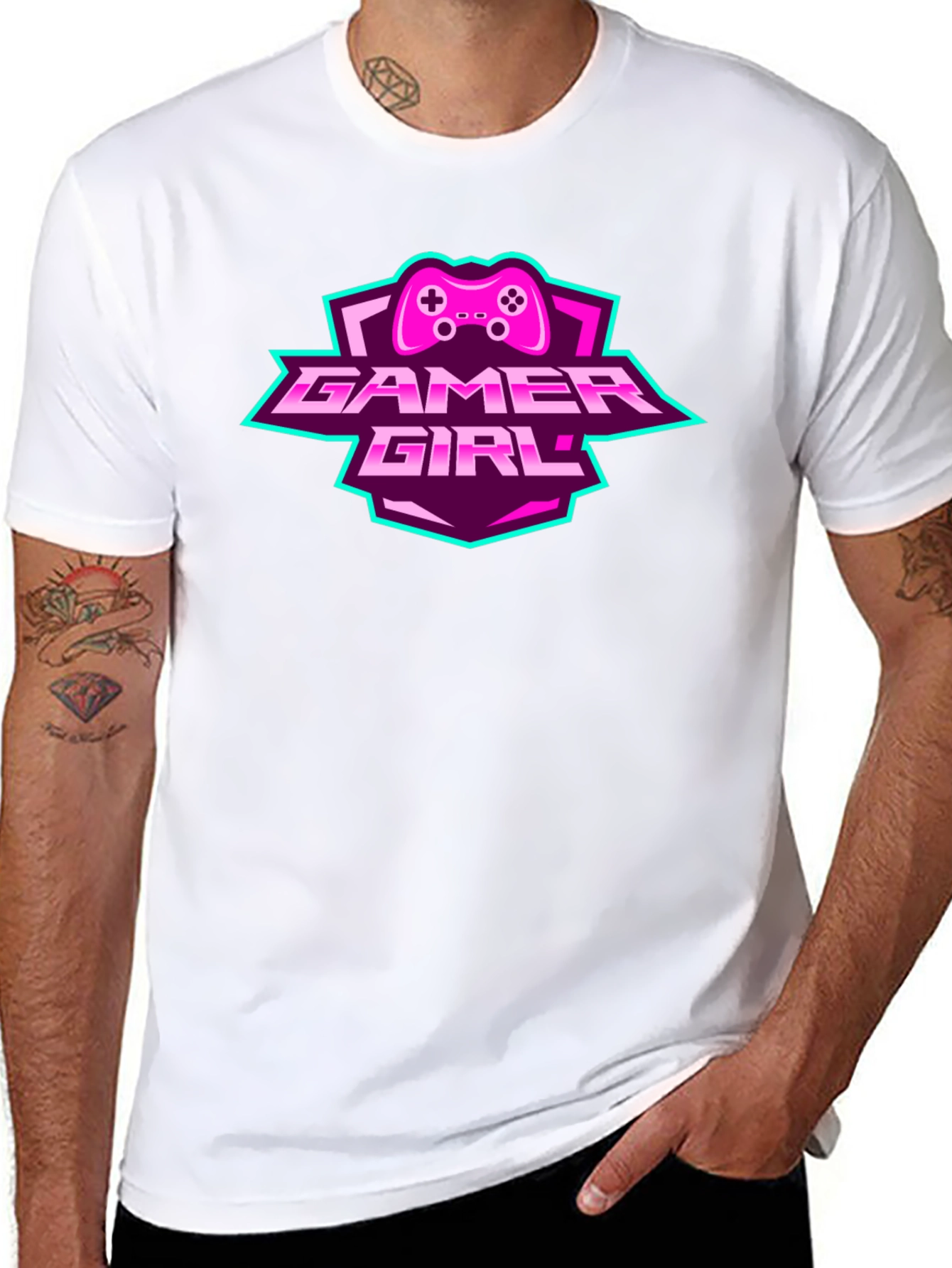 Gamer Girl Graphic Tee - Black Cotton T-Shirt