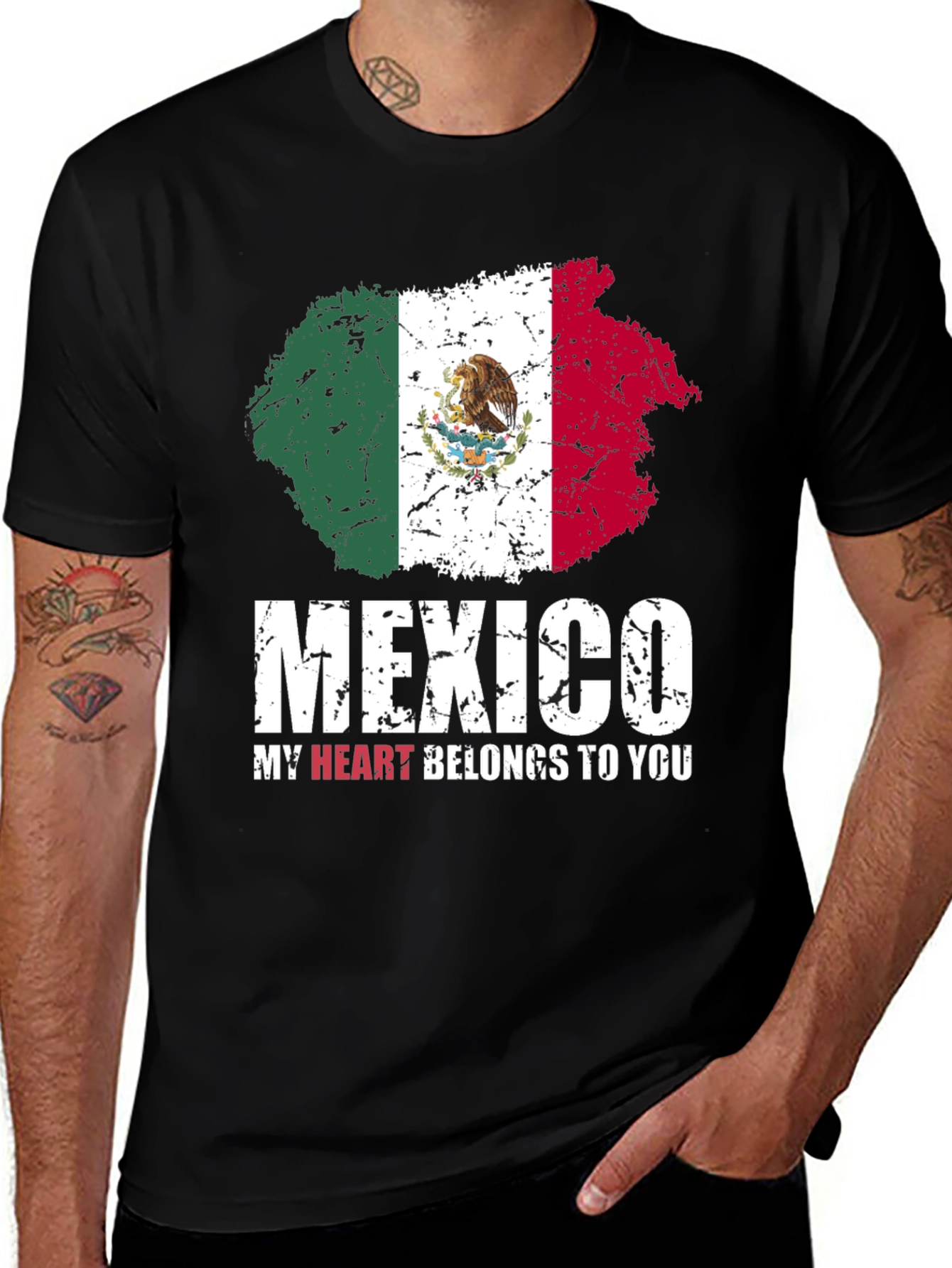 Mexico Flag T-Shirt - My Heart Belongs to You