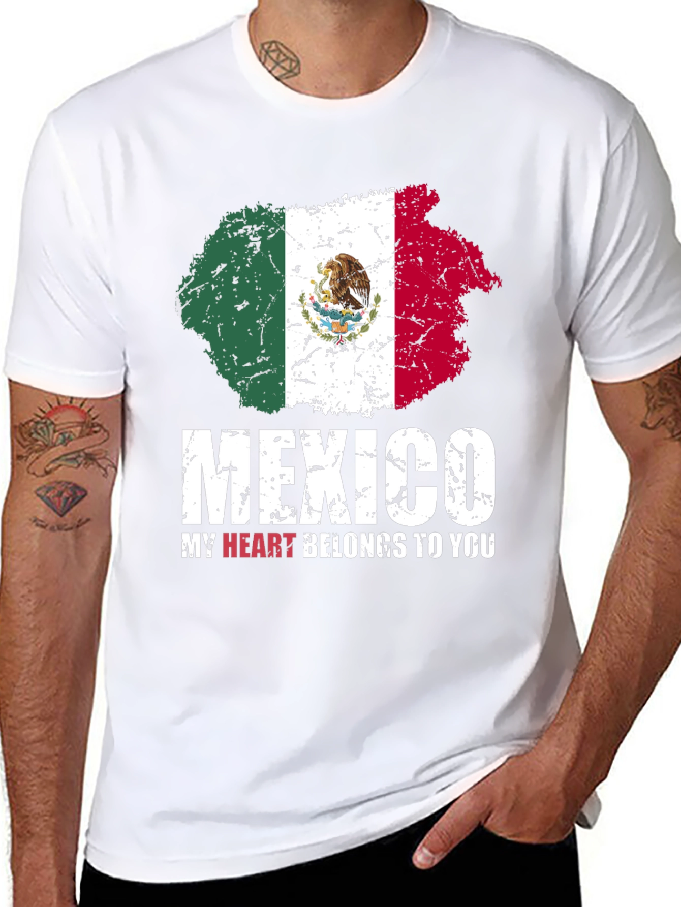 Mexico Flag T-Shirt - My Heart Belongs to You