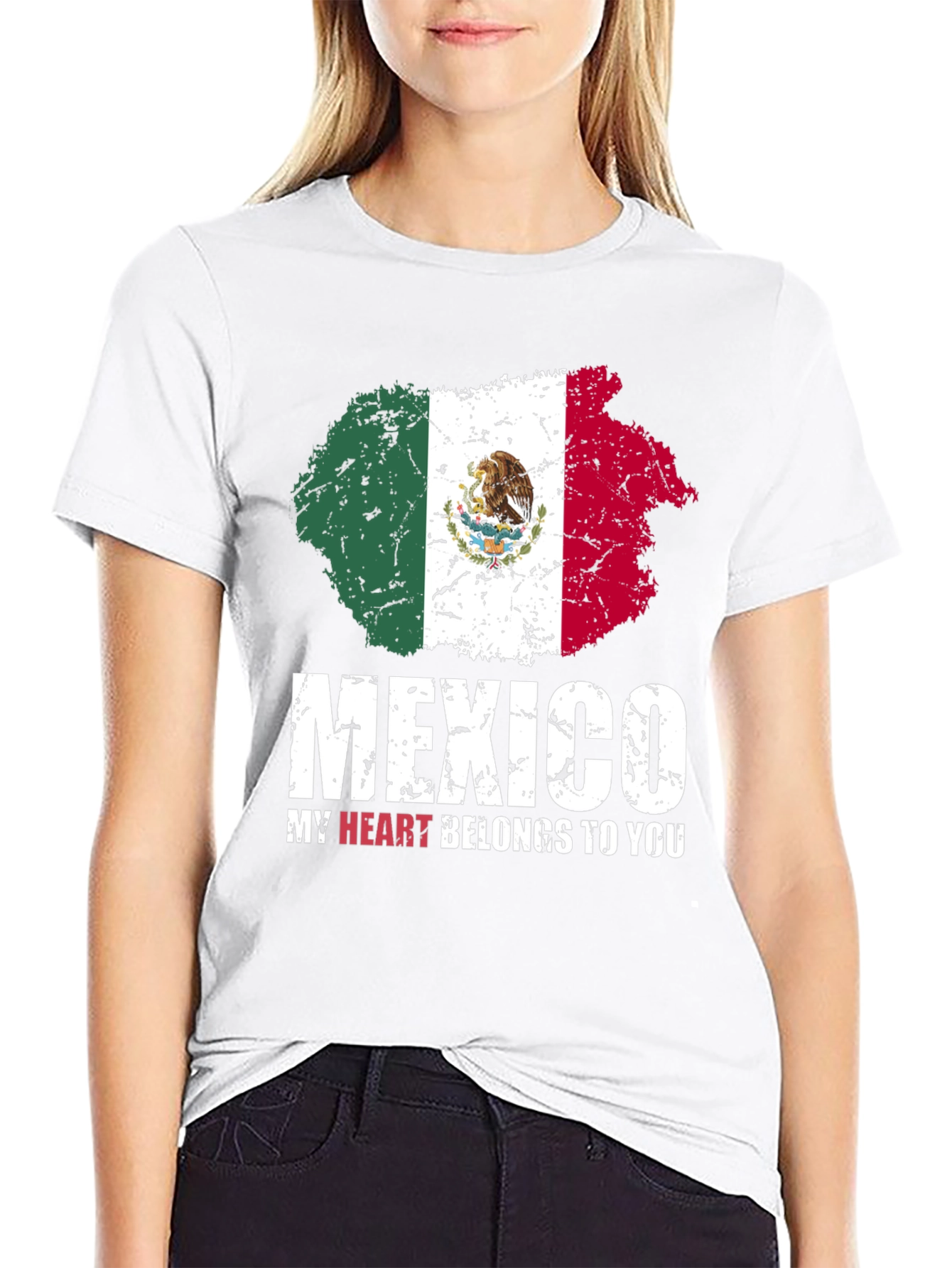 Mexico Flag T-Shirt - My Heart Belongs to You