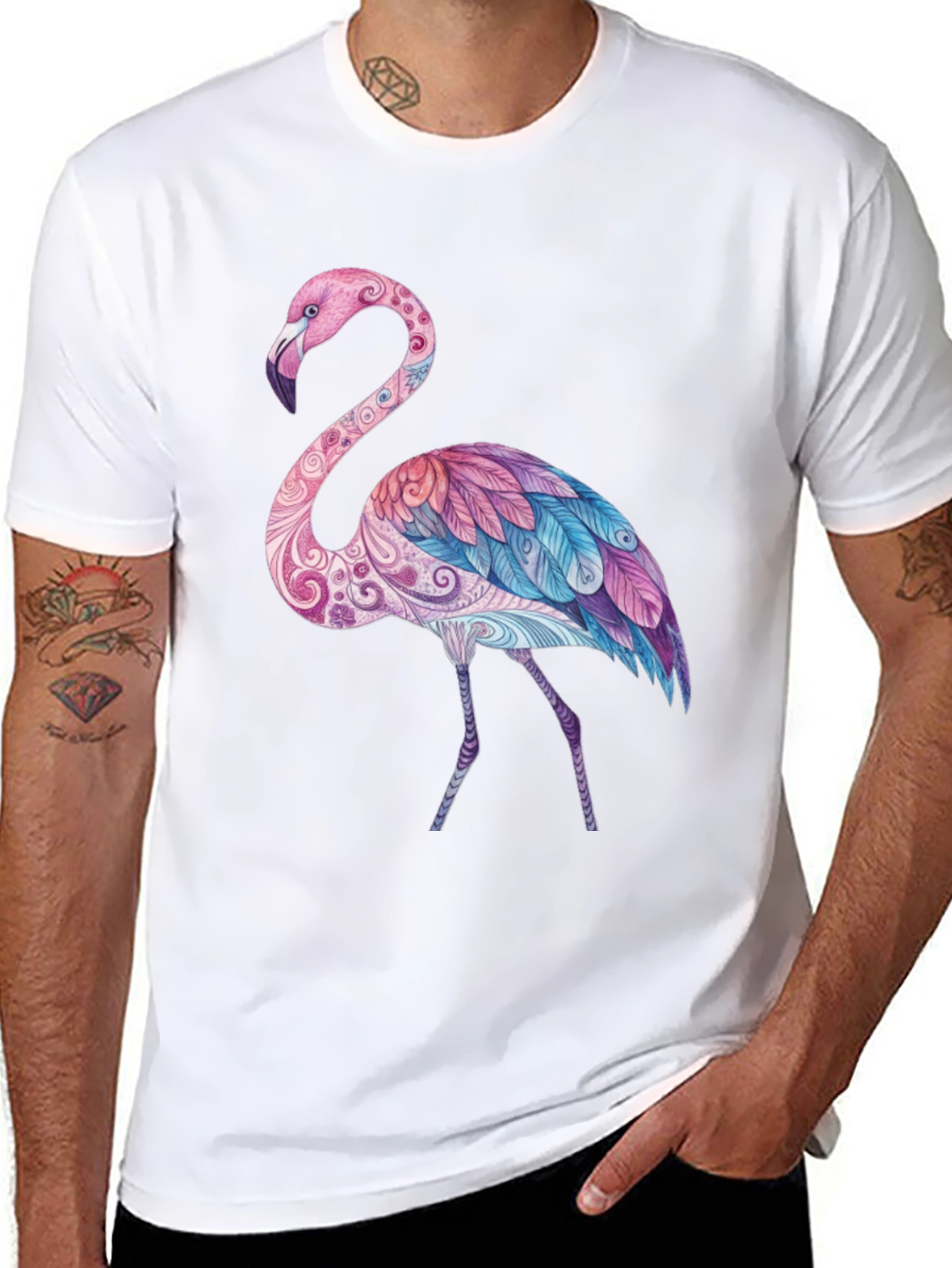 Flamingo Graphic Black T-Shirt