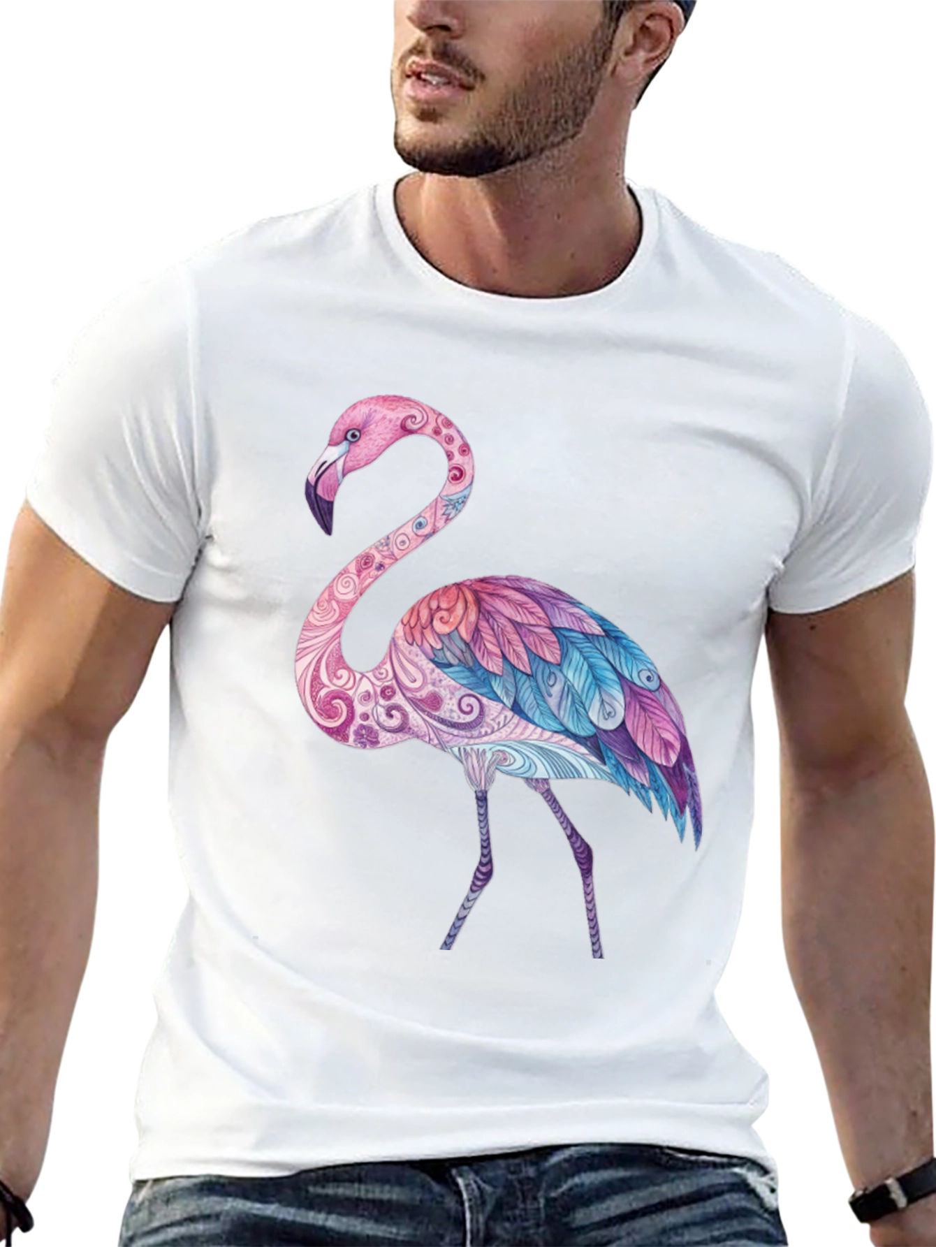 Flamingo Graphic Black T-Shirt