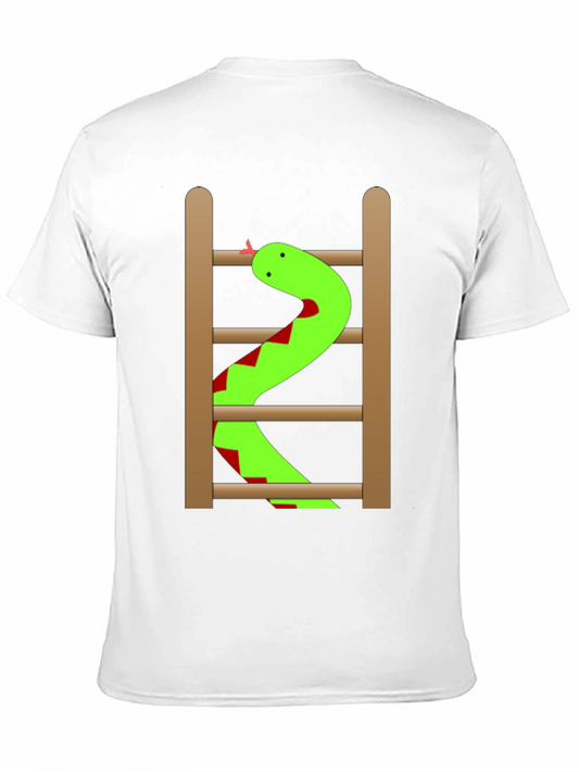 Snake Ladder Funny Graphic Tee - Black