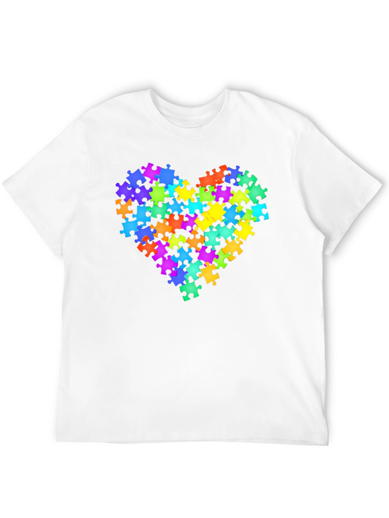 Autism Awareness Puzzle Piece Heart Graphic Tee