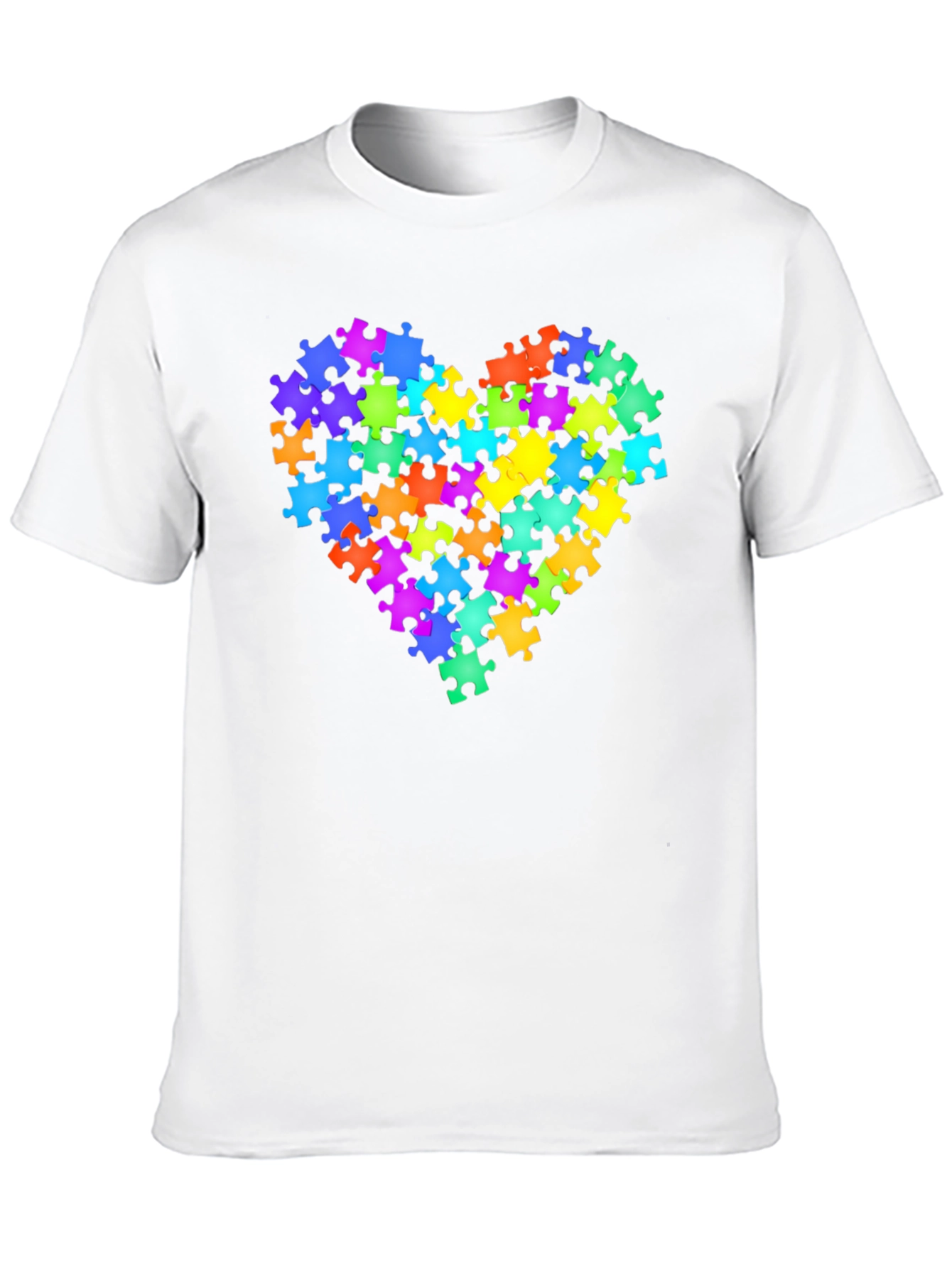 Autism Awareness Puzzle Piece Heart Graphic Tee