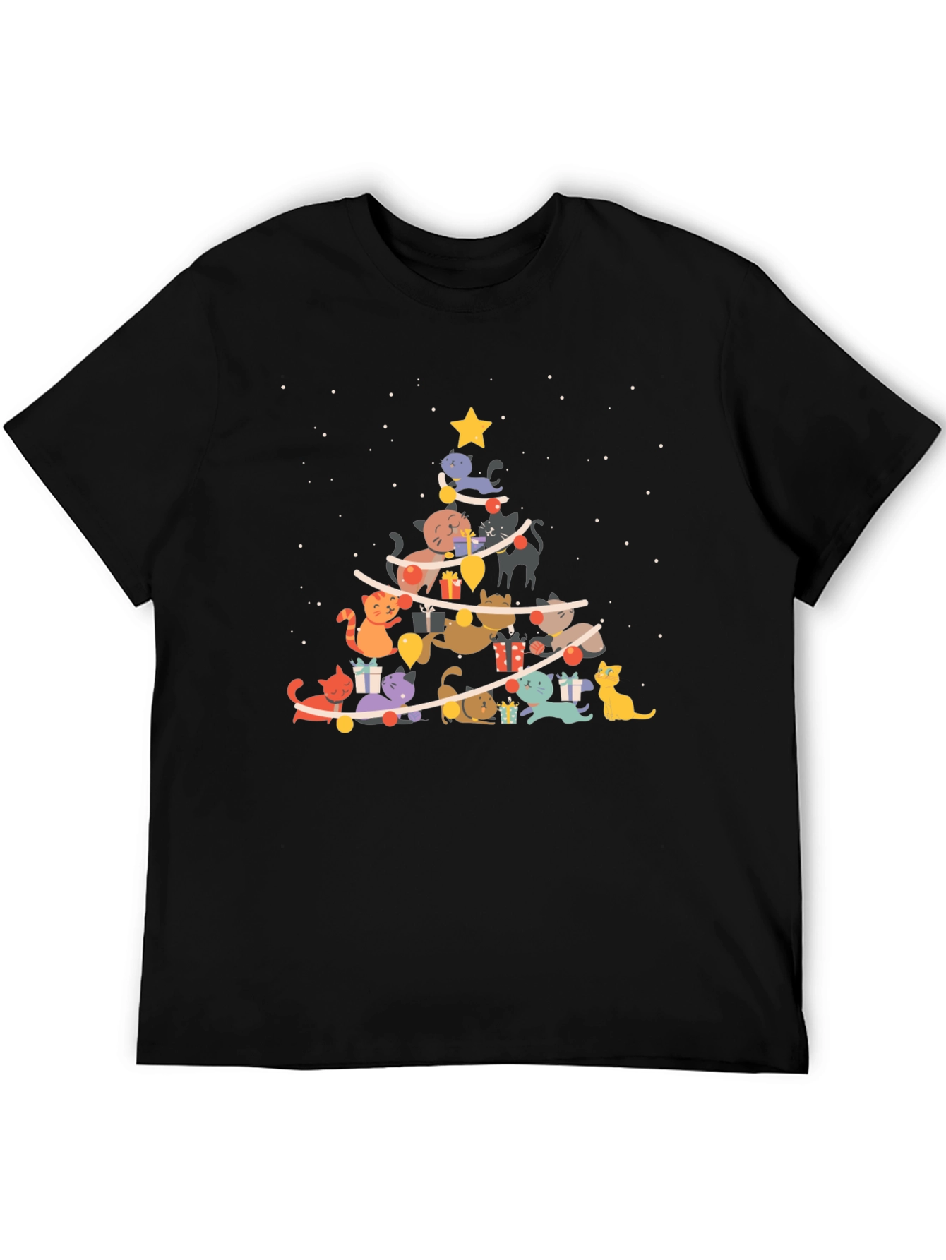 Festive Cat Christmas Tree T-Shirt