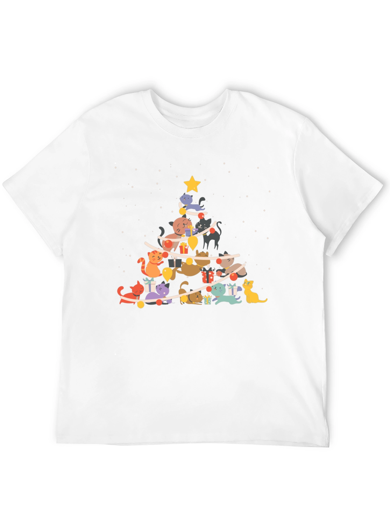 Festive Cat Christmas Tree T-Shirt