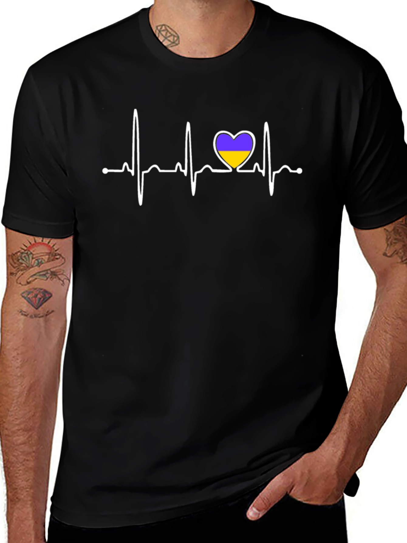 Ukraine Heartbeat T-Shirt - Stand with Ukraine