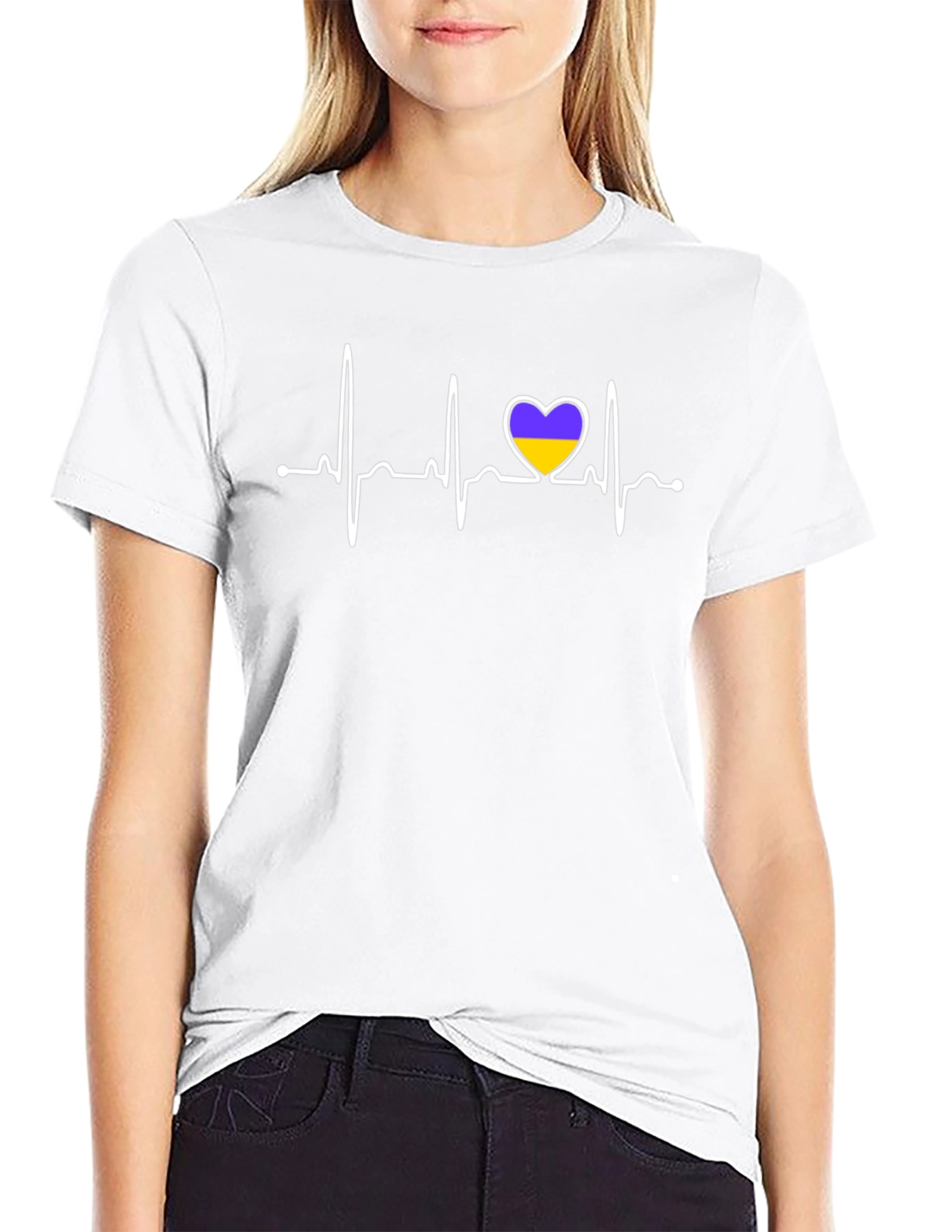 Ukraine Heartbeat T-Shirt - Stand with Ukraine