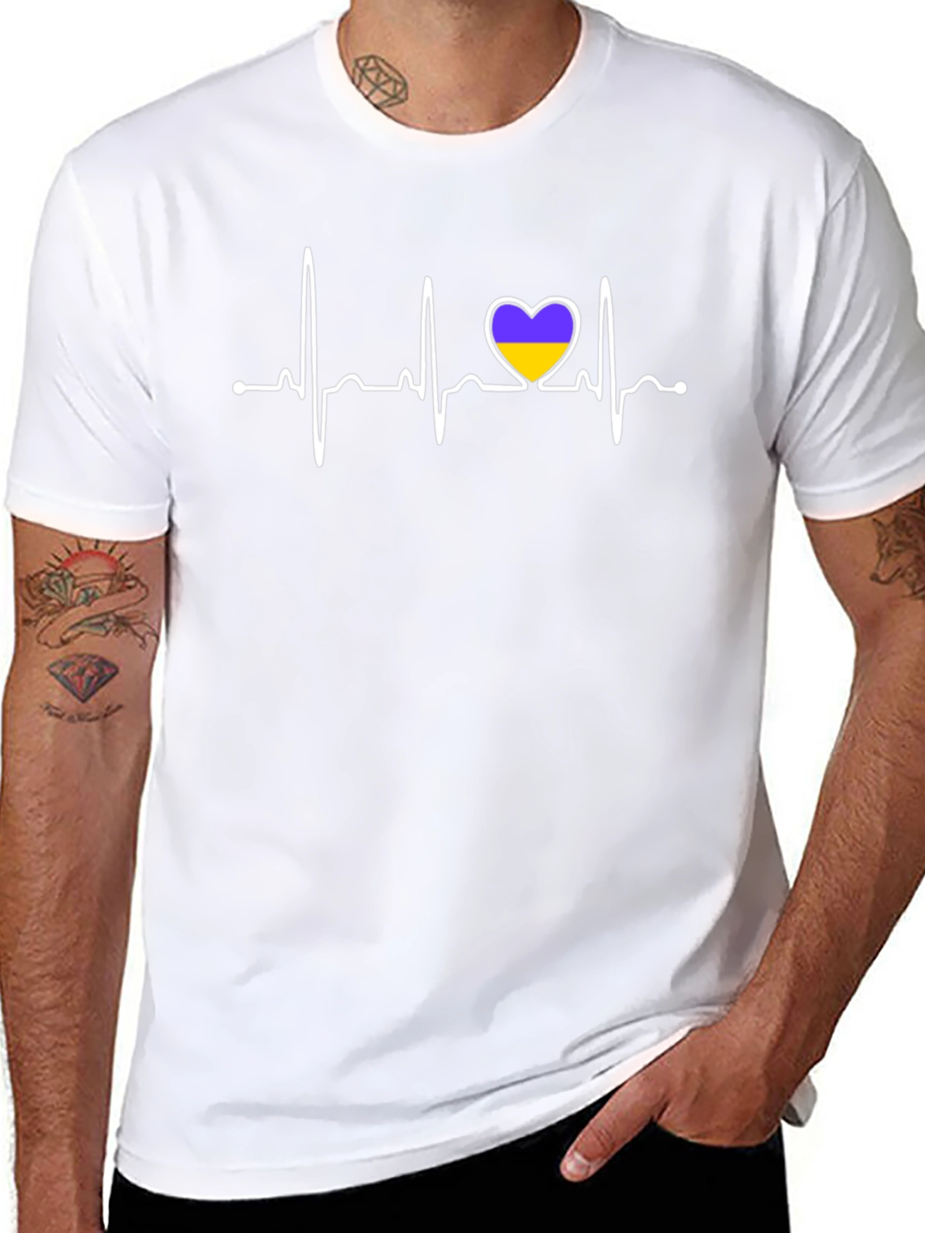 Ukraine Heartbeat T-Shirt - Stand with Ukraine