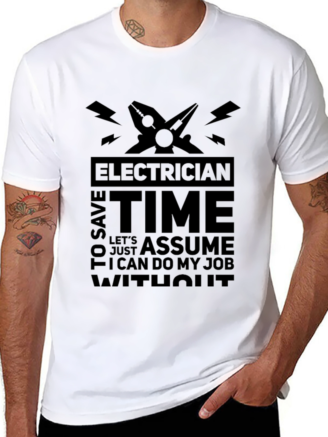 Electrician Time Assume Job T-Shirt