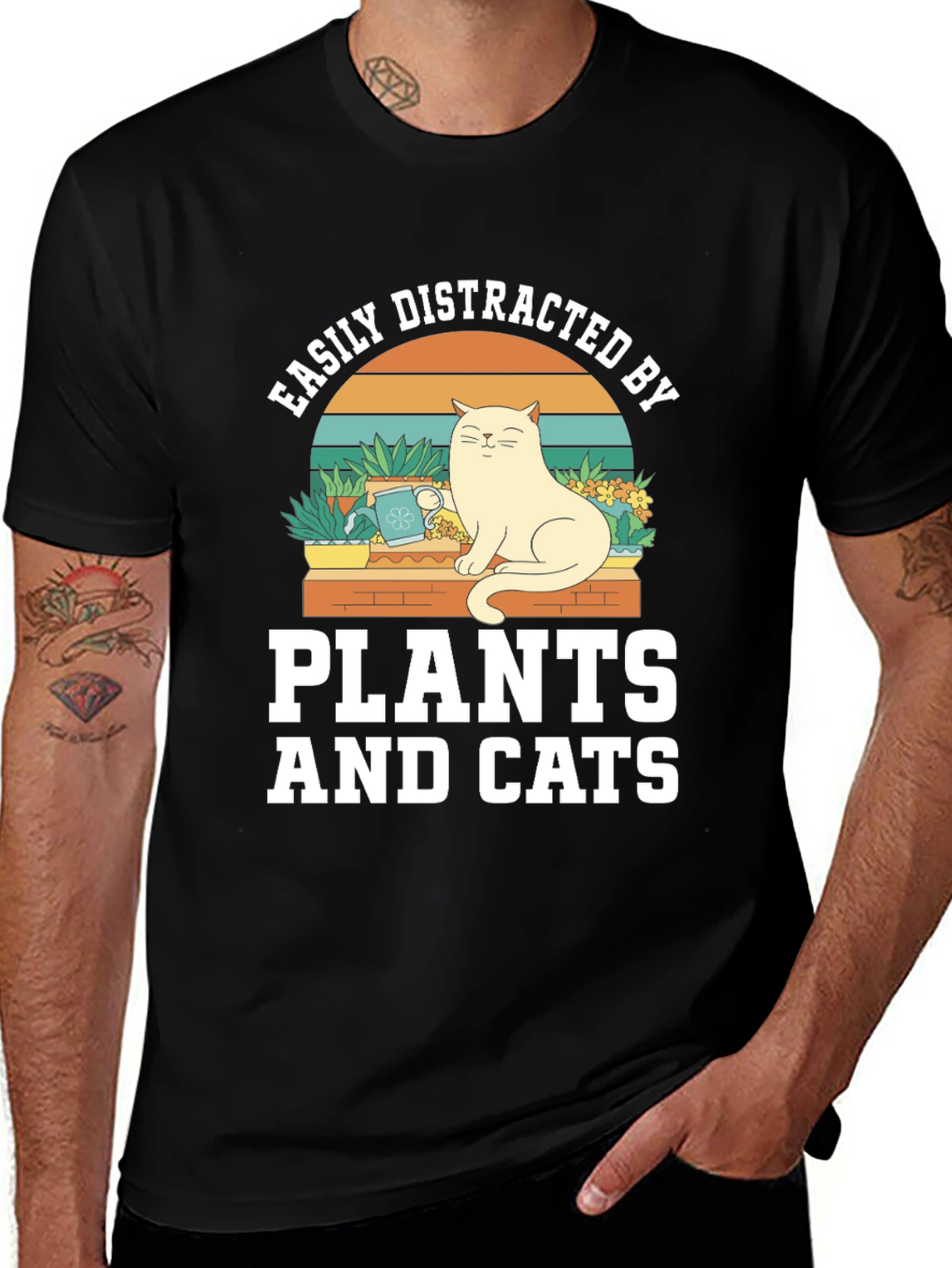 Easily Distracted by Plants and Cats T-Shirt