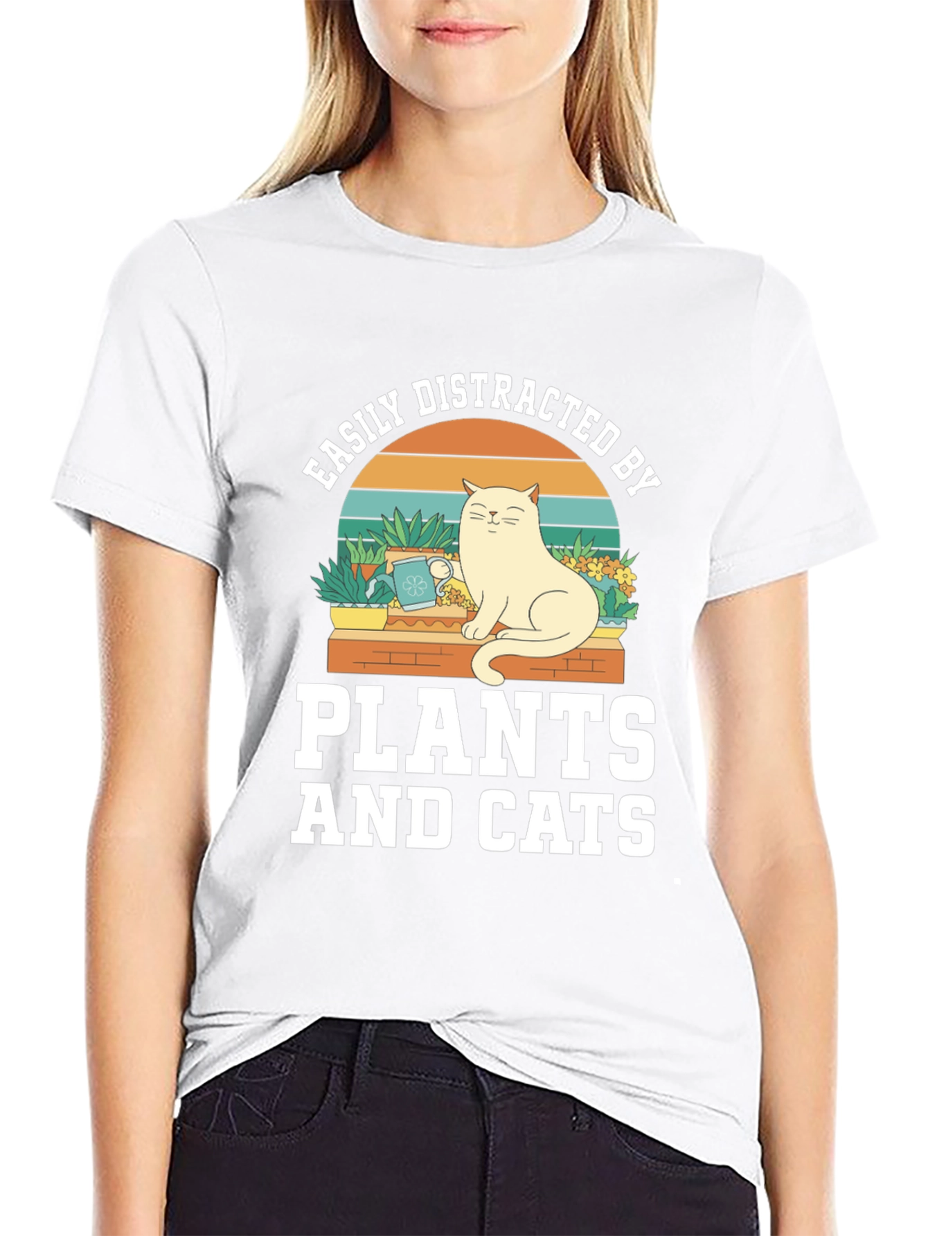 Easily Distracted by Plants and Cats T-Shirt