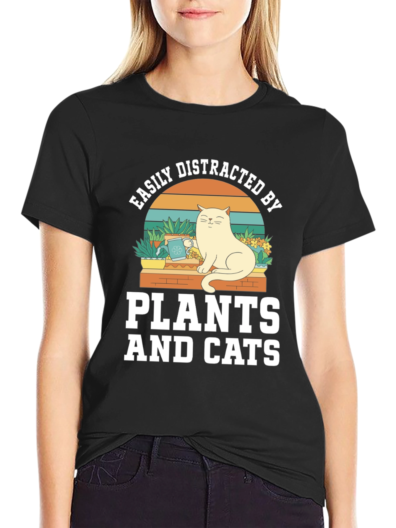 Easily Distracted by Plants and Cats T-Shirt
