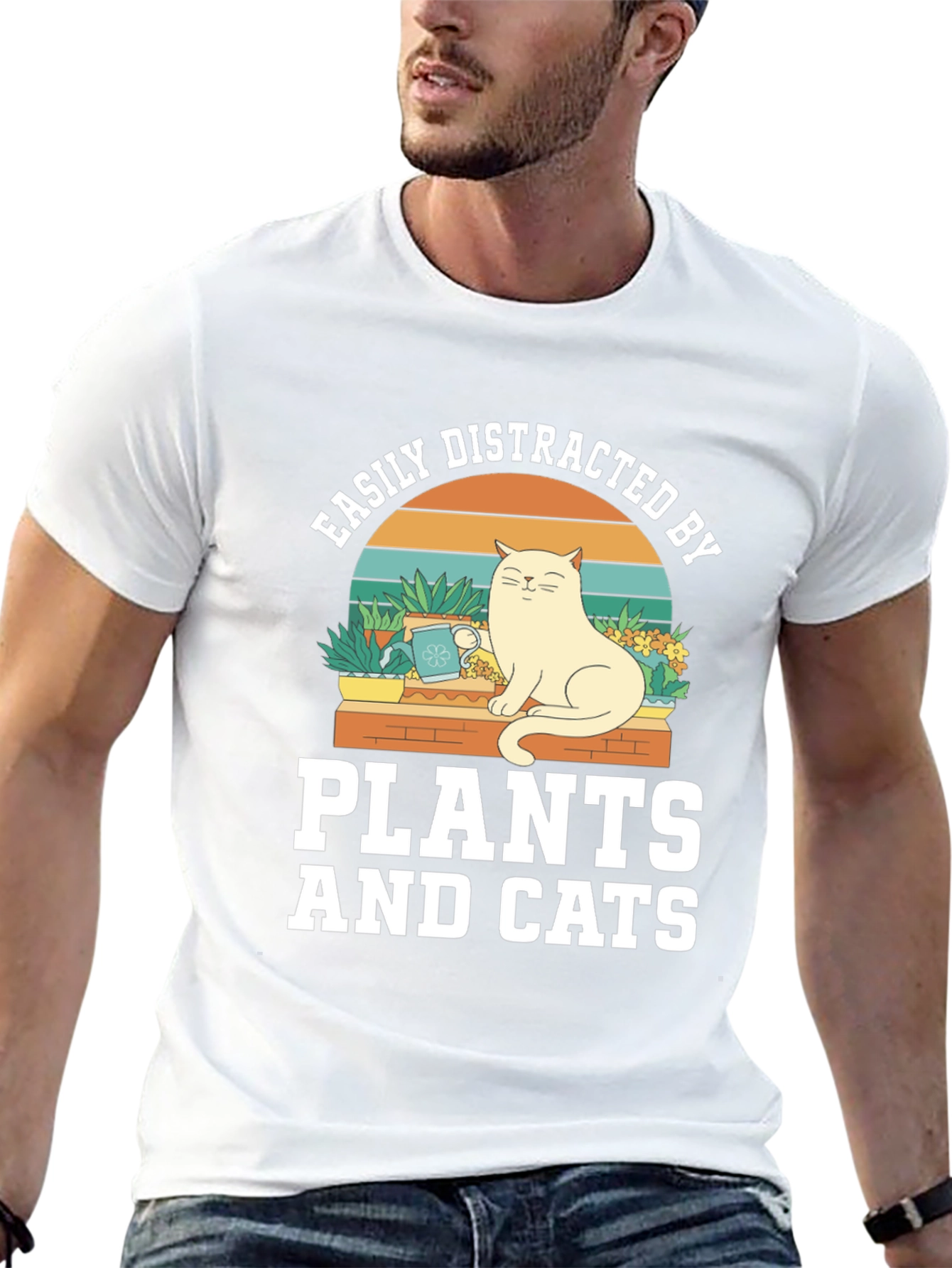 Easily Distracted by Plants and Cats T-Shirt