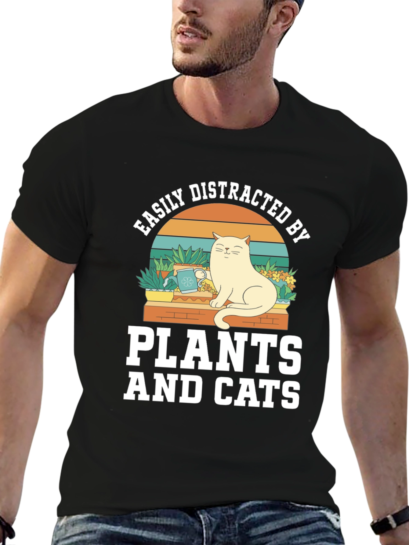 Easily Distracted by Plants and Cats T-Shirt