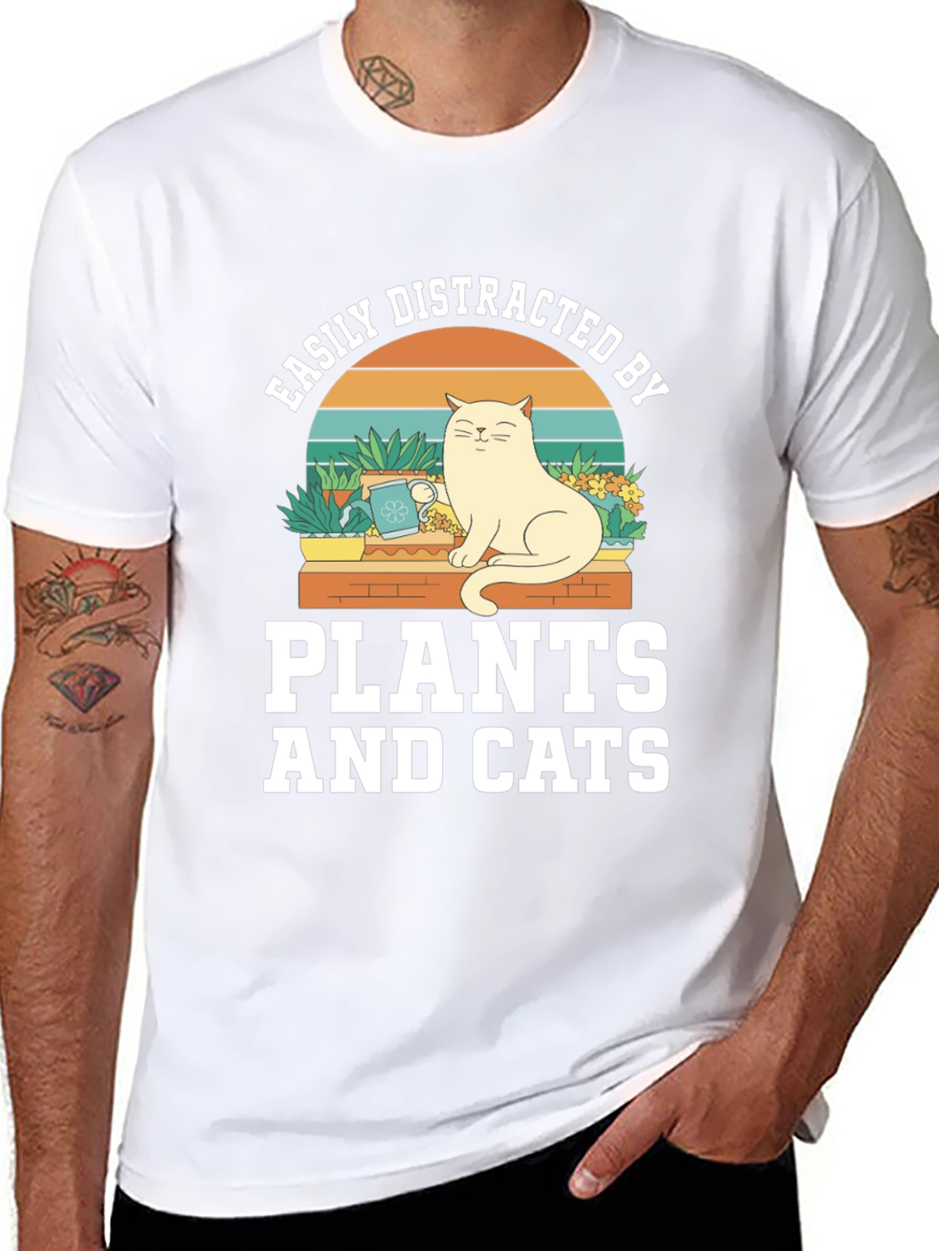 Easily Distracted by Plants and Cats T-Shirt