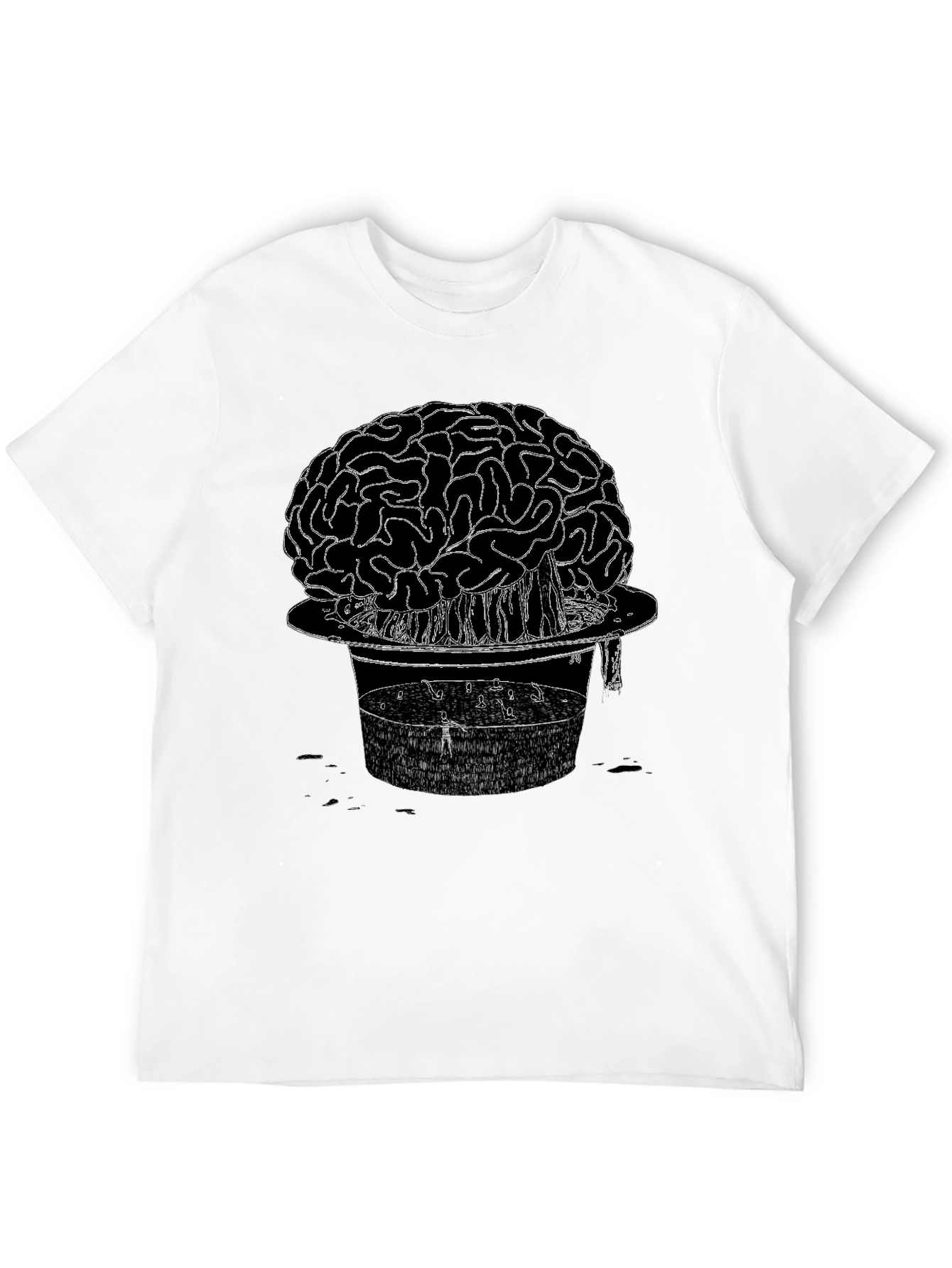 Brain & Hat Graphic T-Shirt - Unique Design Tee